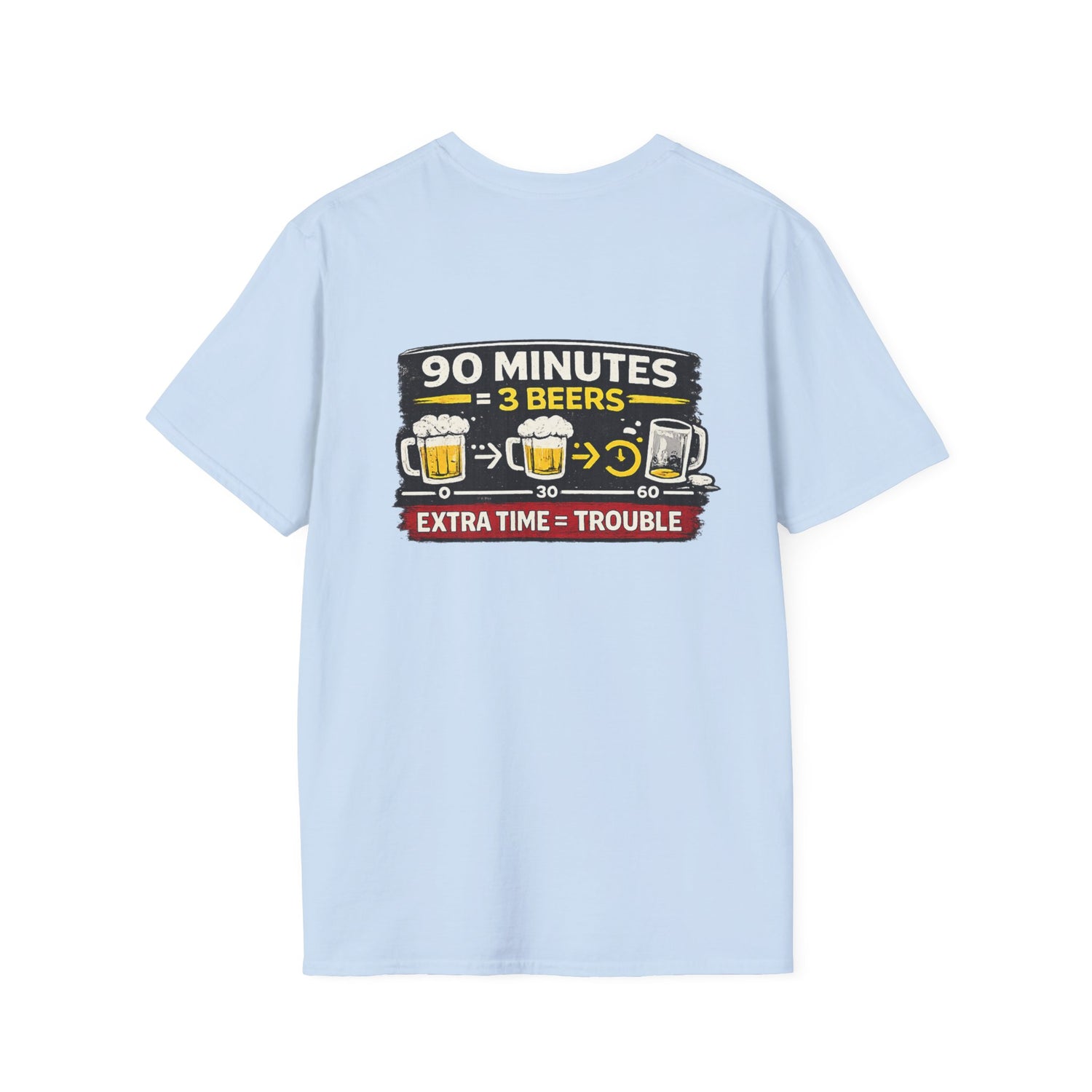 Soccer Fan T-Shirt — "90 Minutes = 3 Beers" Funny Football Game Tee