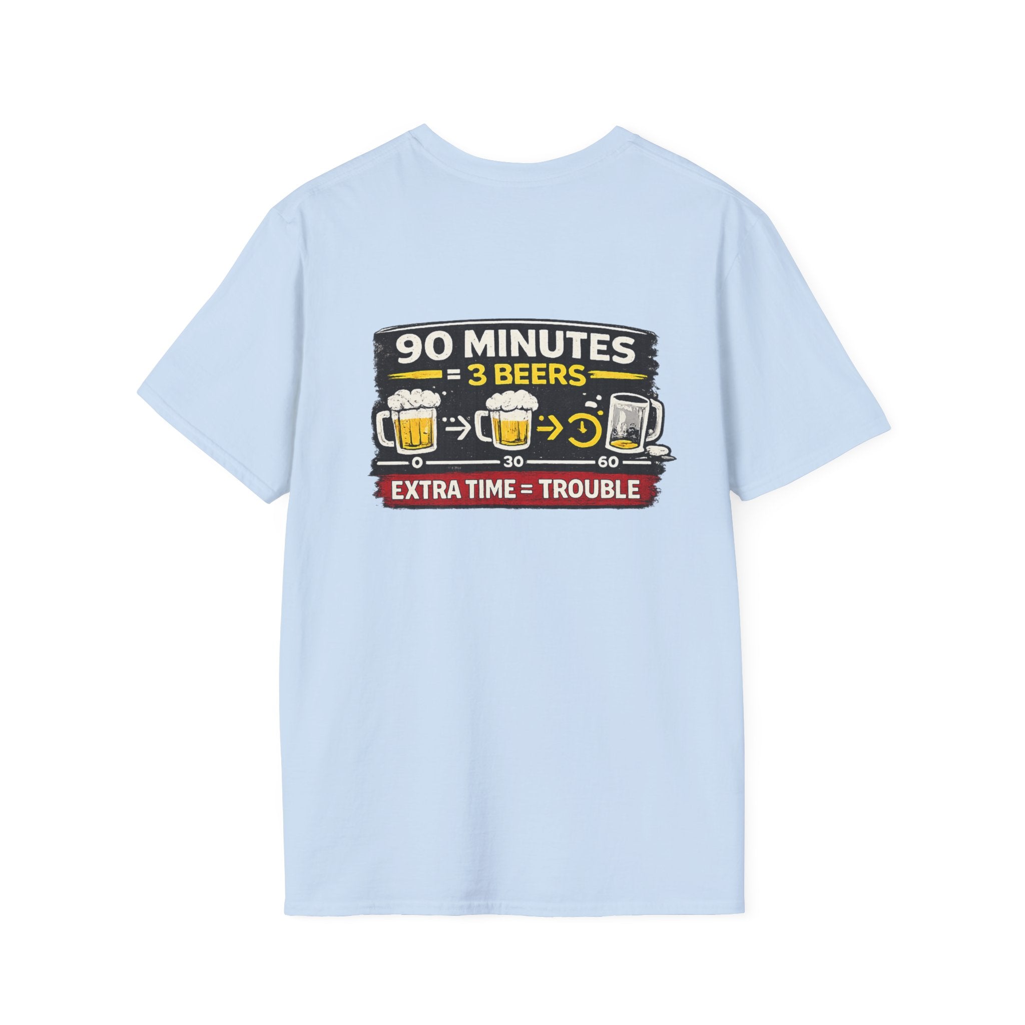 Soccer Fan T-Shirt — "90 Minutes = 3 Beers" Funny Football Game Tee