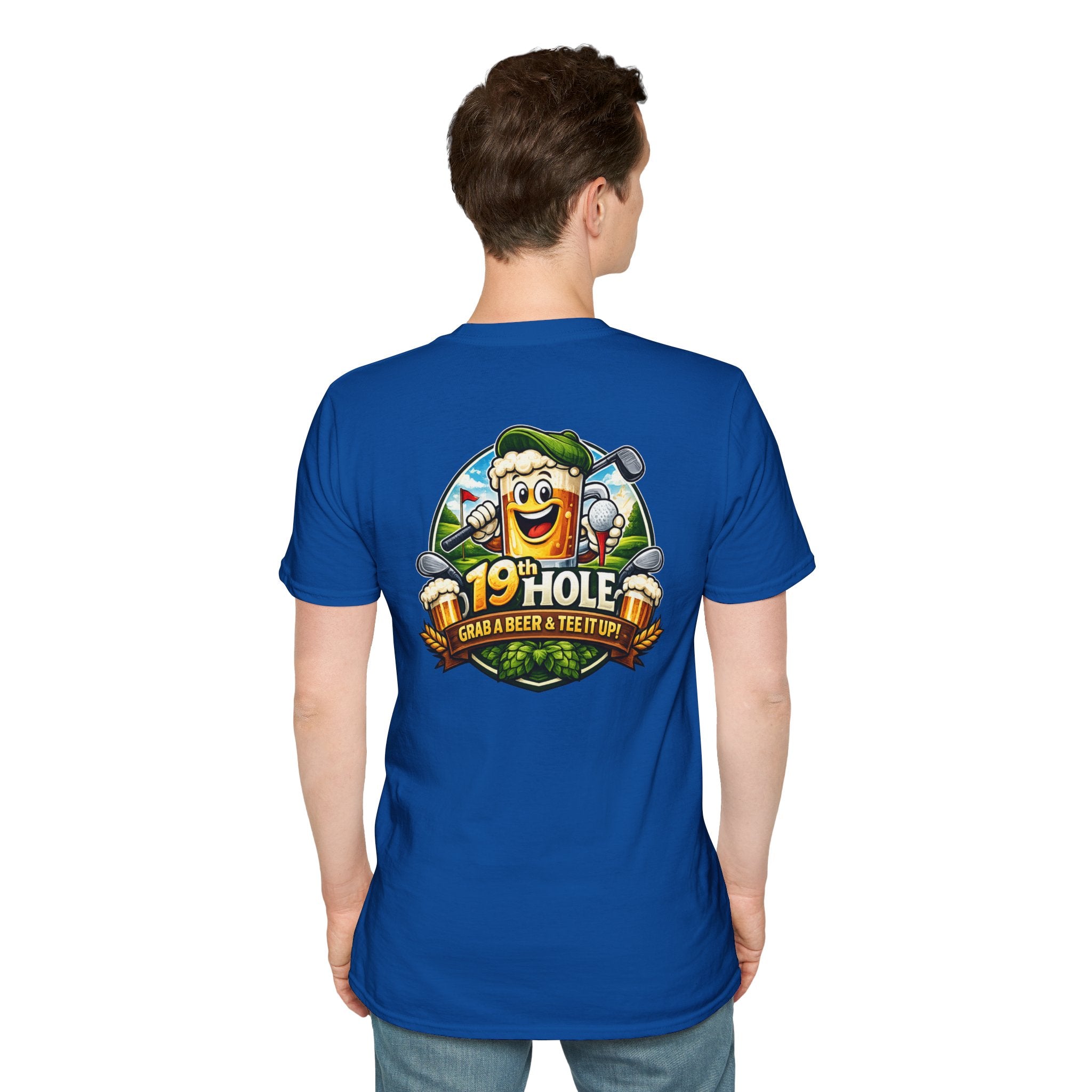 19th Hole Golf T-Shirt — "Grab a Beer &amp; Tee It Up" Vintage Golfing Tee