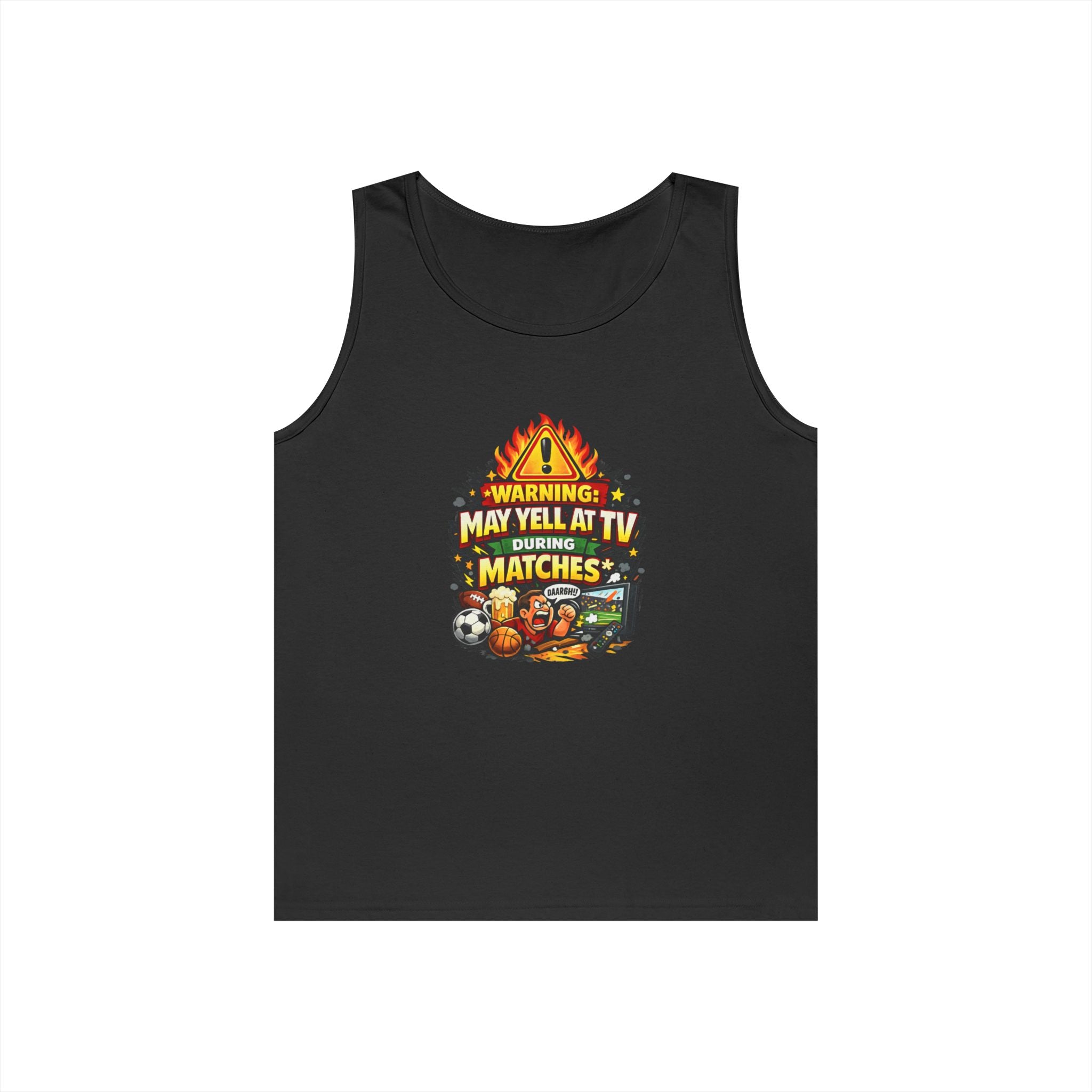 Warning May Yell At TV During Matches Funny Tank Top