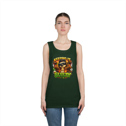 Tank Top — "Keeping It Sleezzy" Tropical Sloth Graphic Tank
