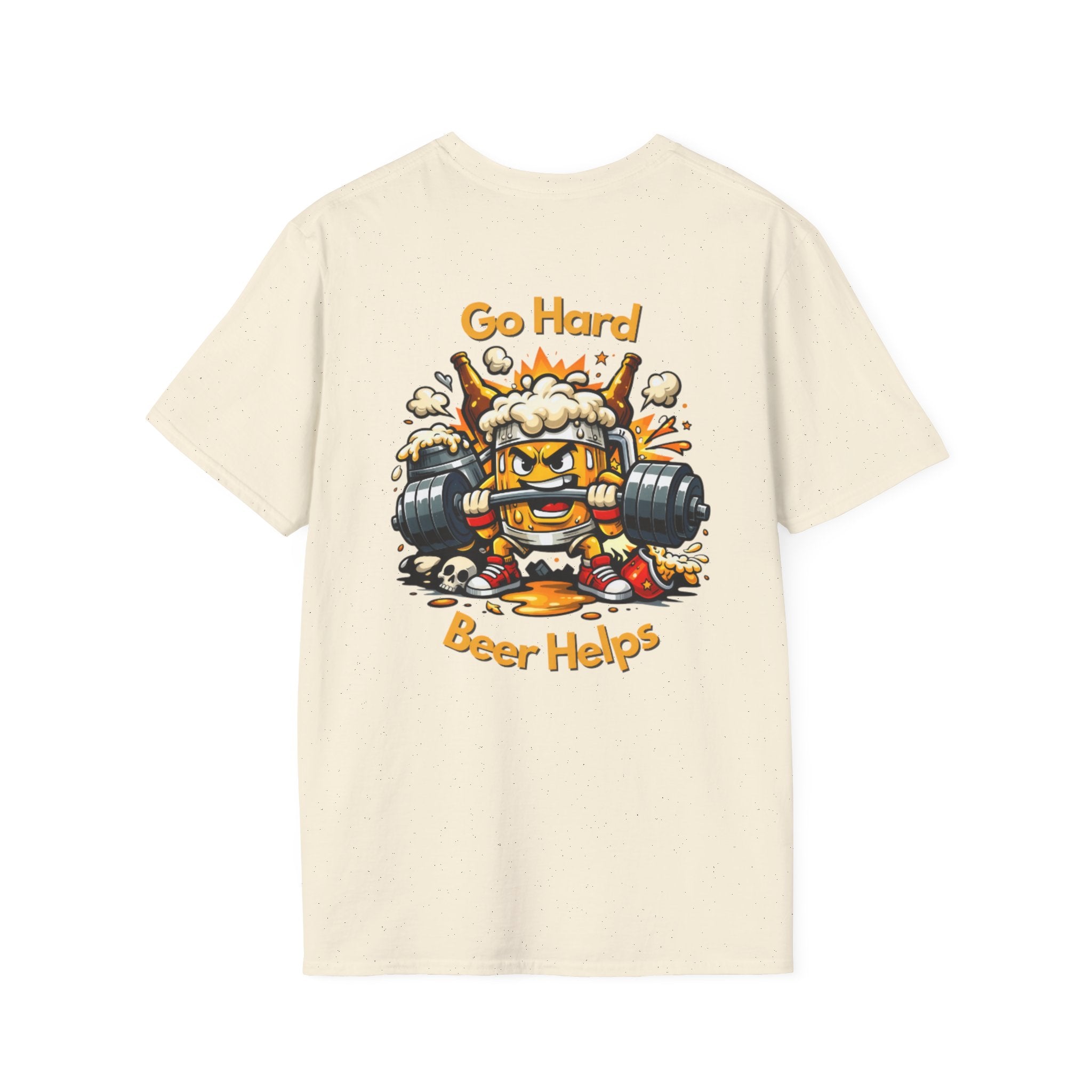 Go Hard Beer Helps T-Shirt — Funny Gym Beer Fitness Graphic Tee