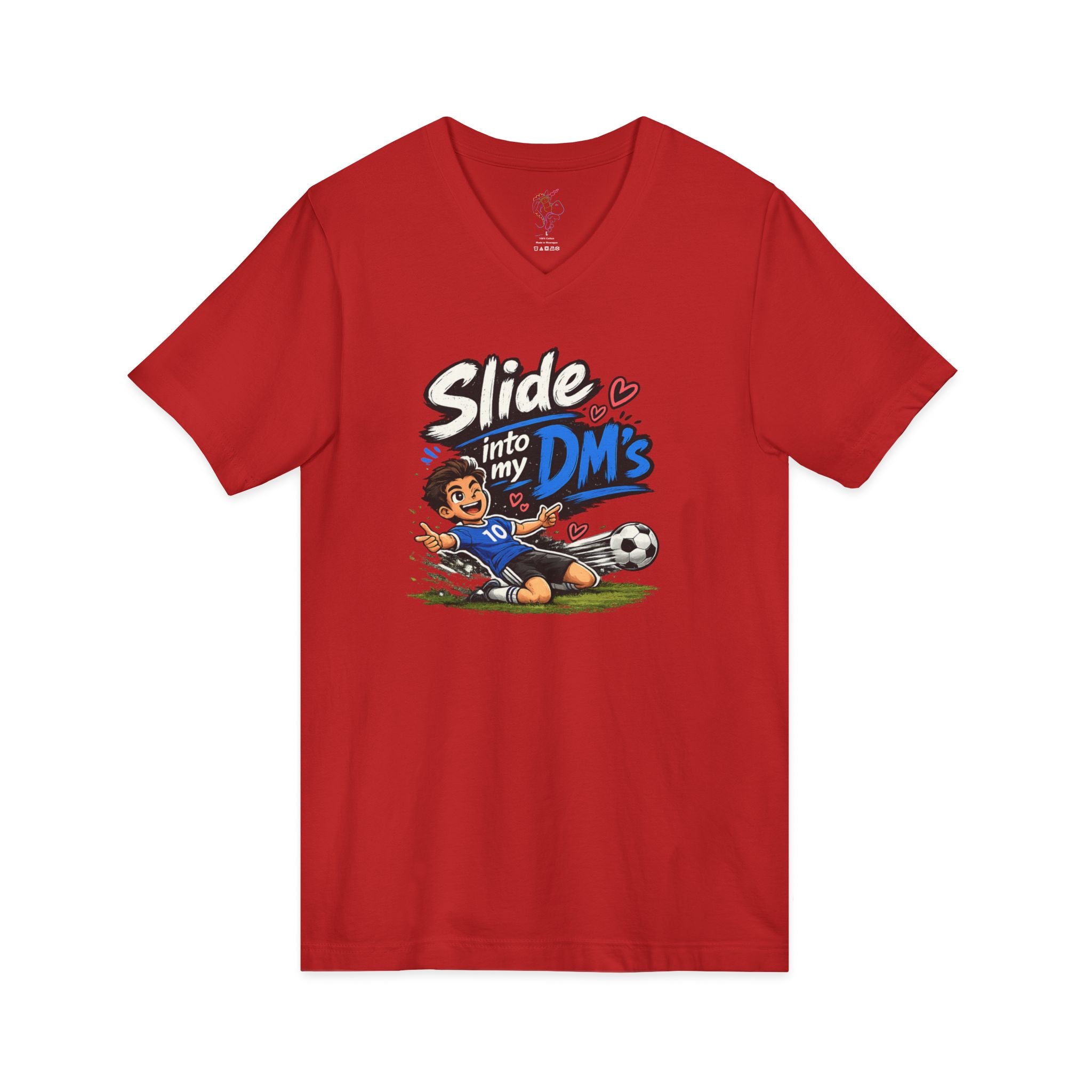 Slide Into My DMs Soccer V-Neck Tee