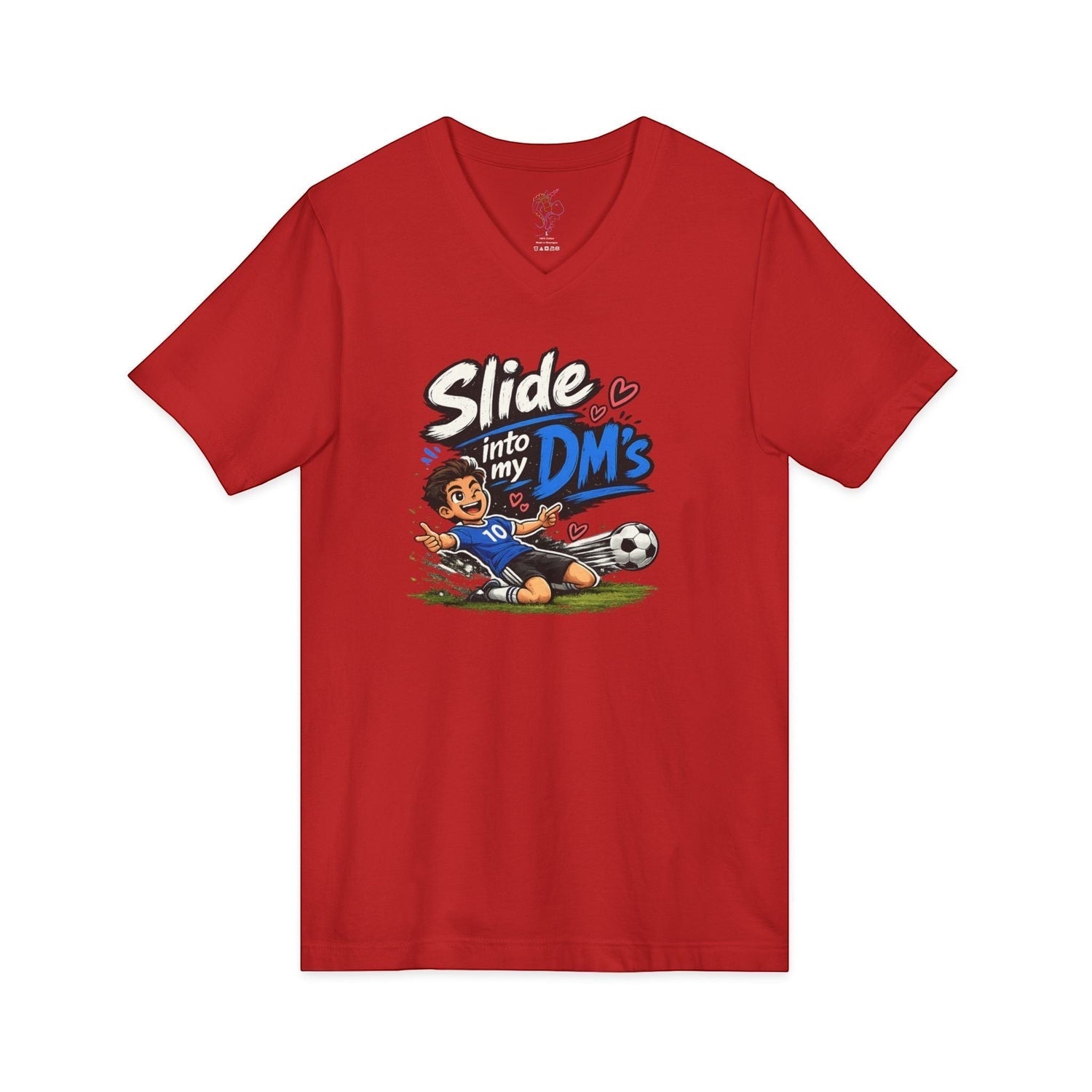 Slide Into My DMs Soccer V-Neck Tee