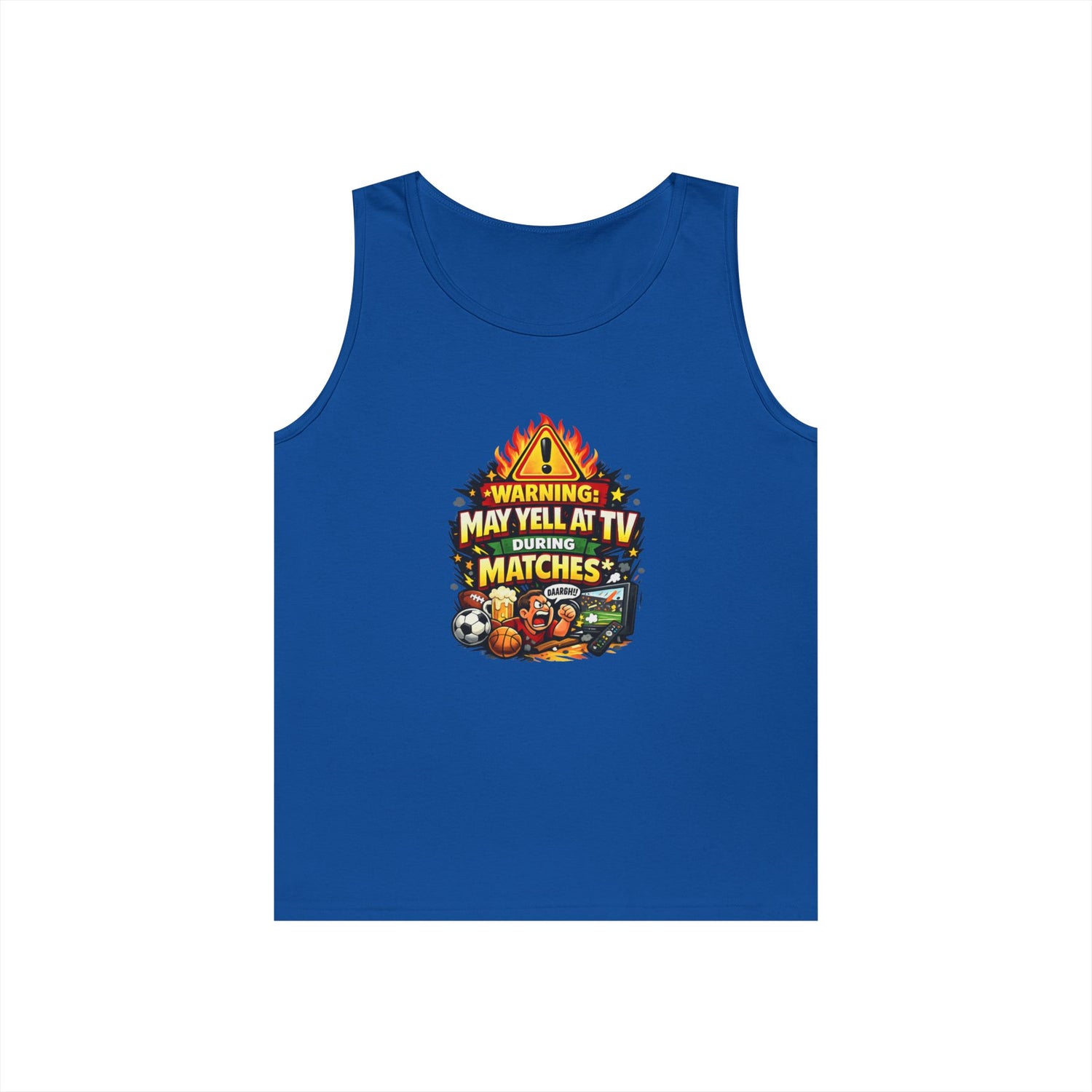 Warning May Yell At TV During Matches Funny Tank Top