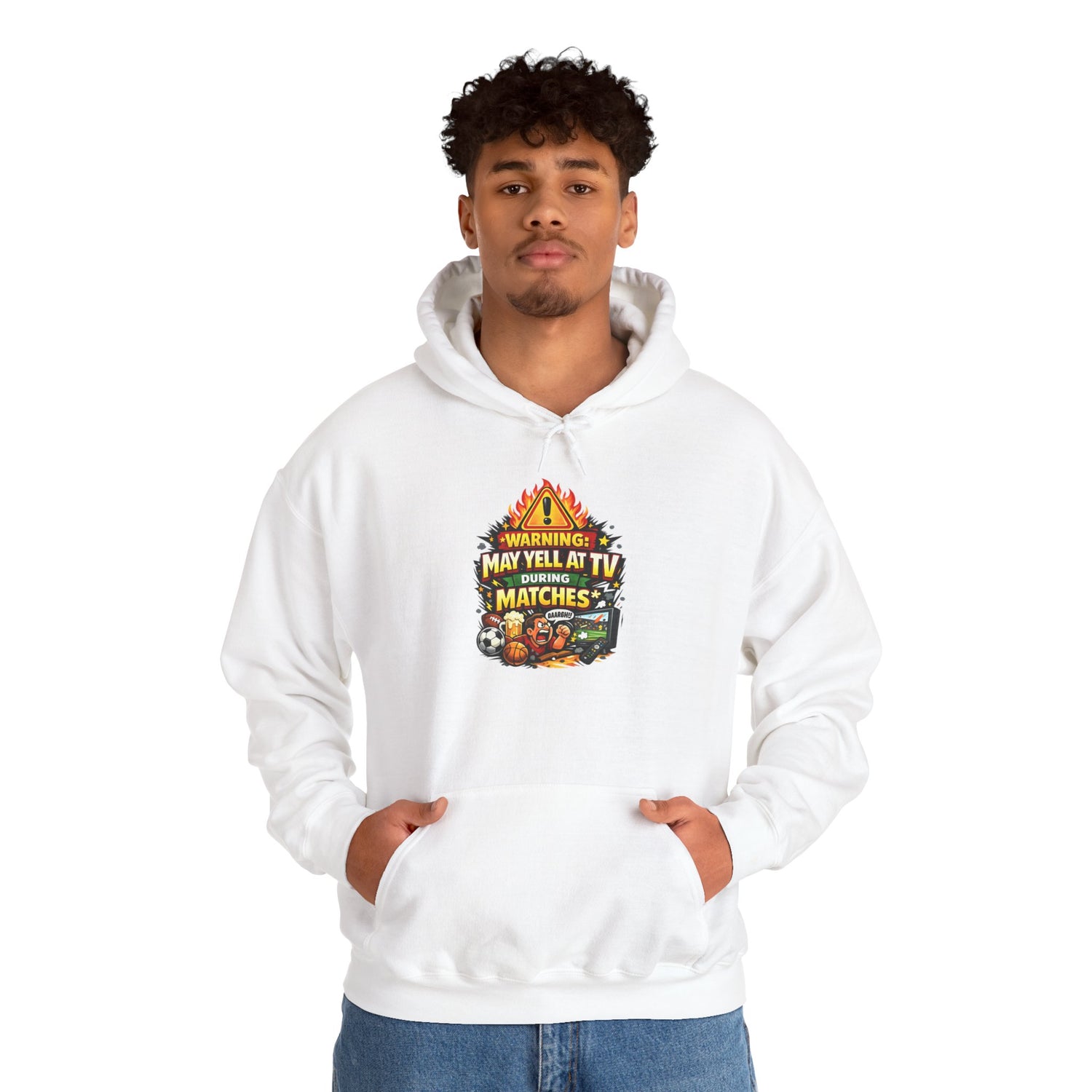 Warning May Yell At TV During Matches Funny Hoodie