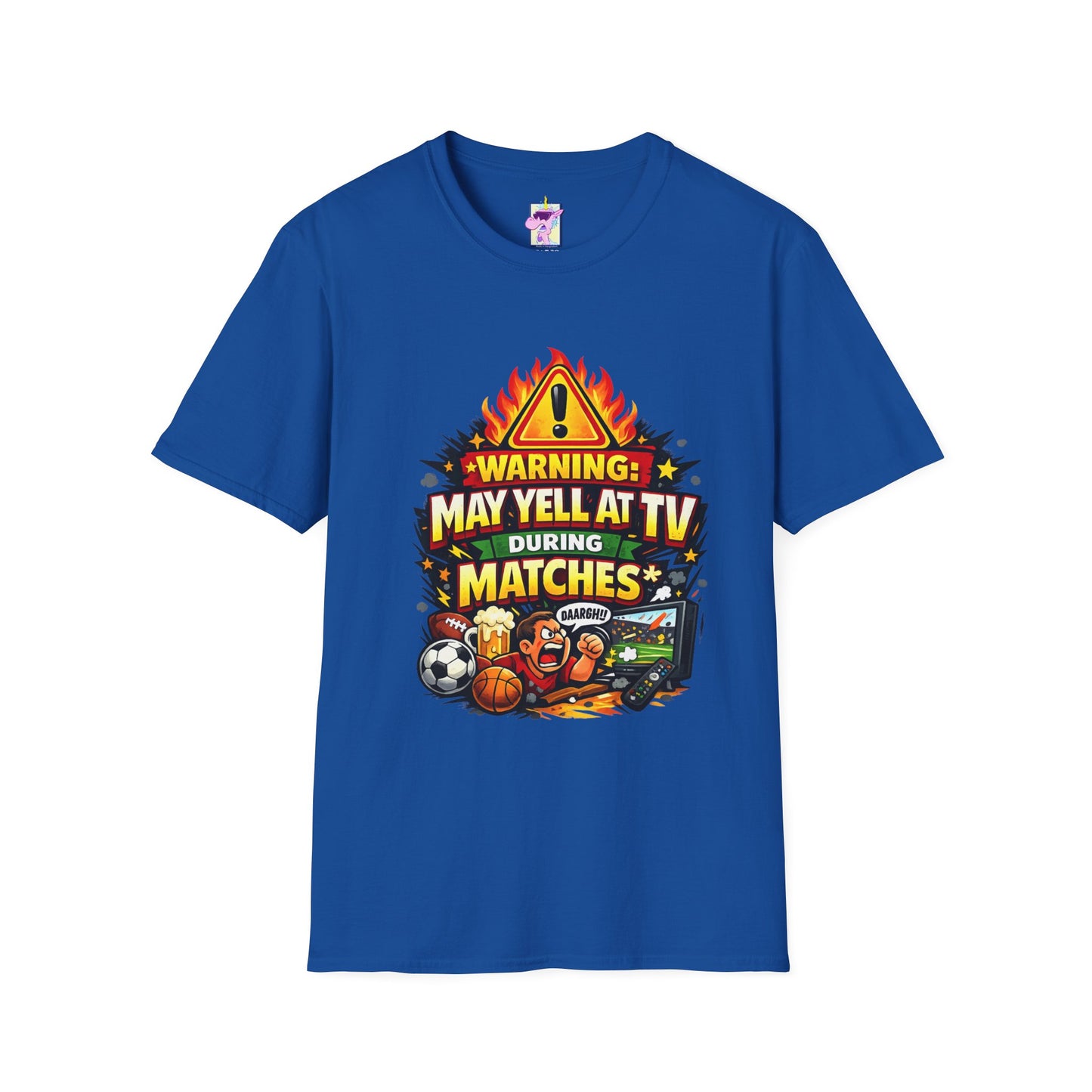 Warning May Yell at TV During Matches Funny Soccer Shirt – Graphic Tee | Soccer Fan Gift