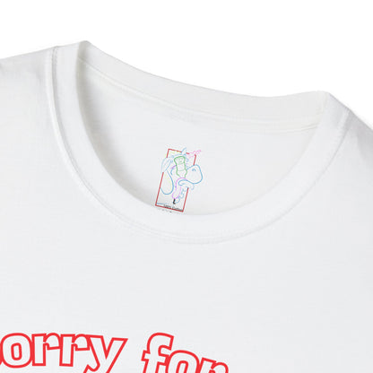 Sorry for Partying! Graphic T-Shirt — Funny Retro Pink Text Tee