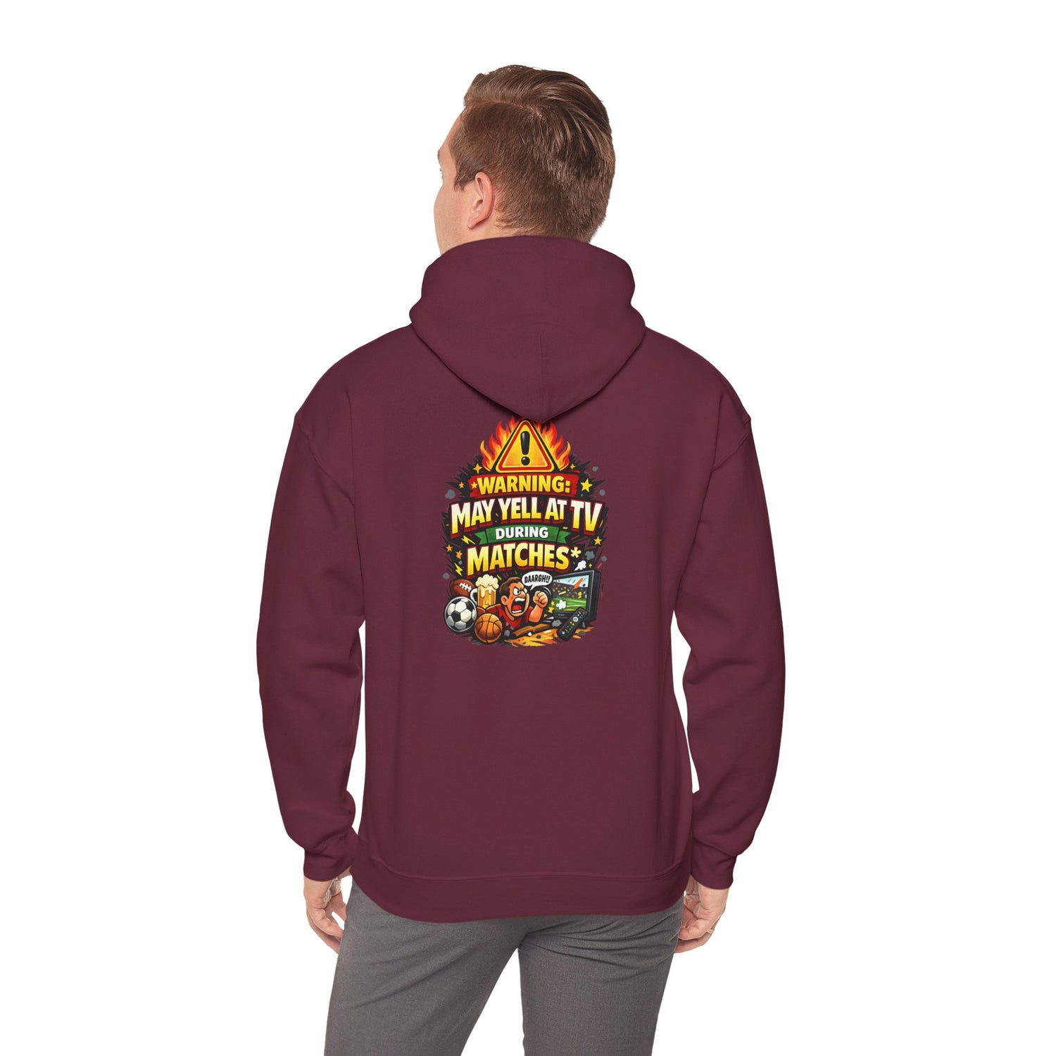 Warning May Yell At TV During Matches Funny Hoodie