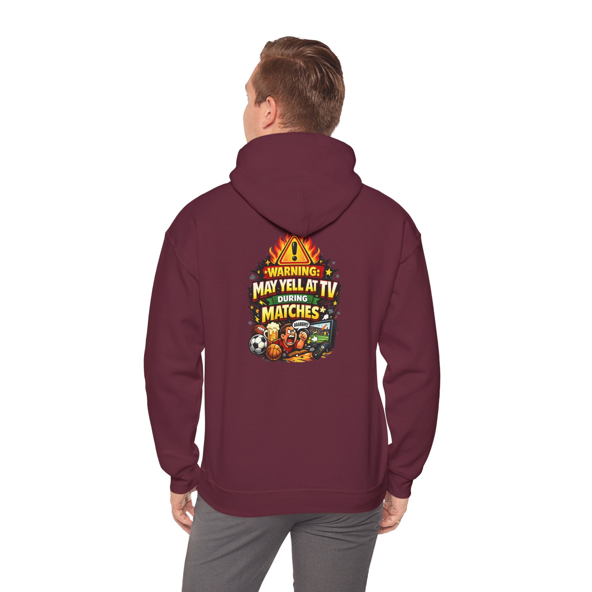 Warning May Yell At TV During Matches Funny Hoodie
