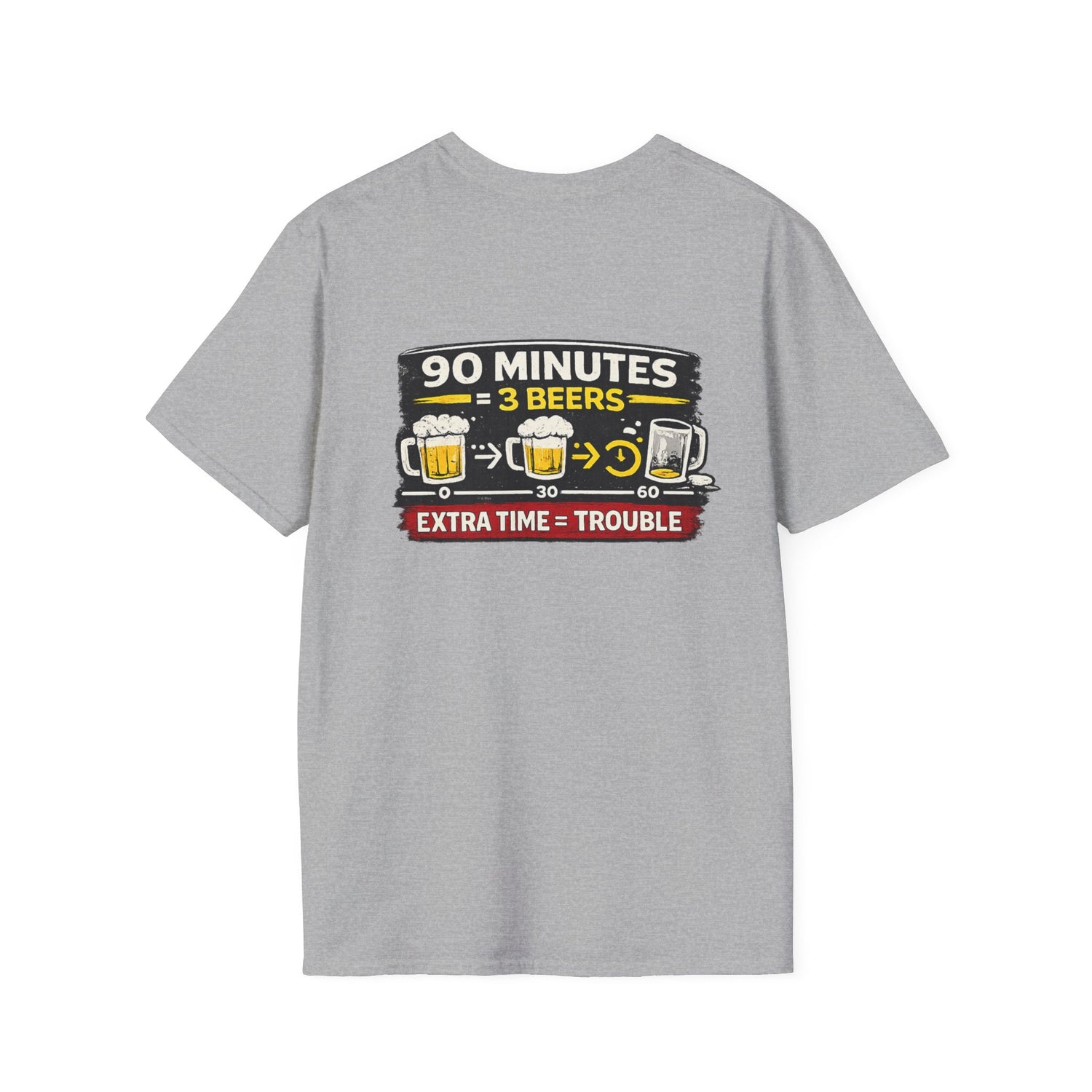 Soccer Fan T-Shirt — "90 Minutes = 3 Beers" Funny Football Game Tee