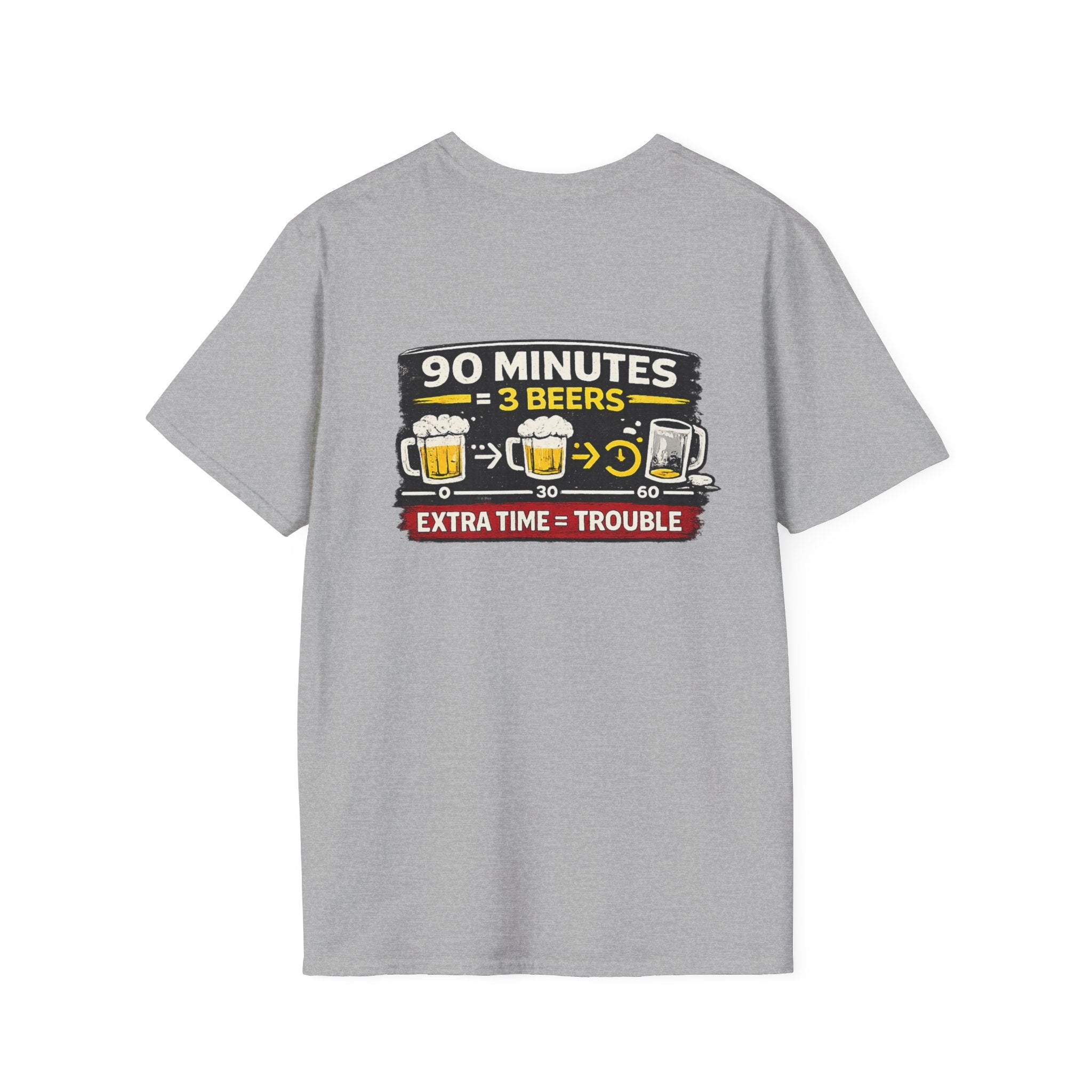 Soccer Fan T-Shirt — "90 Minutes = 3 Beers" Funny Football Game Tee