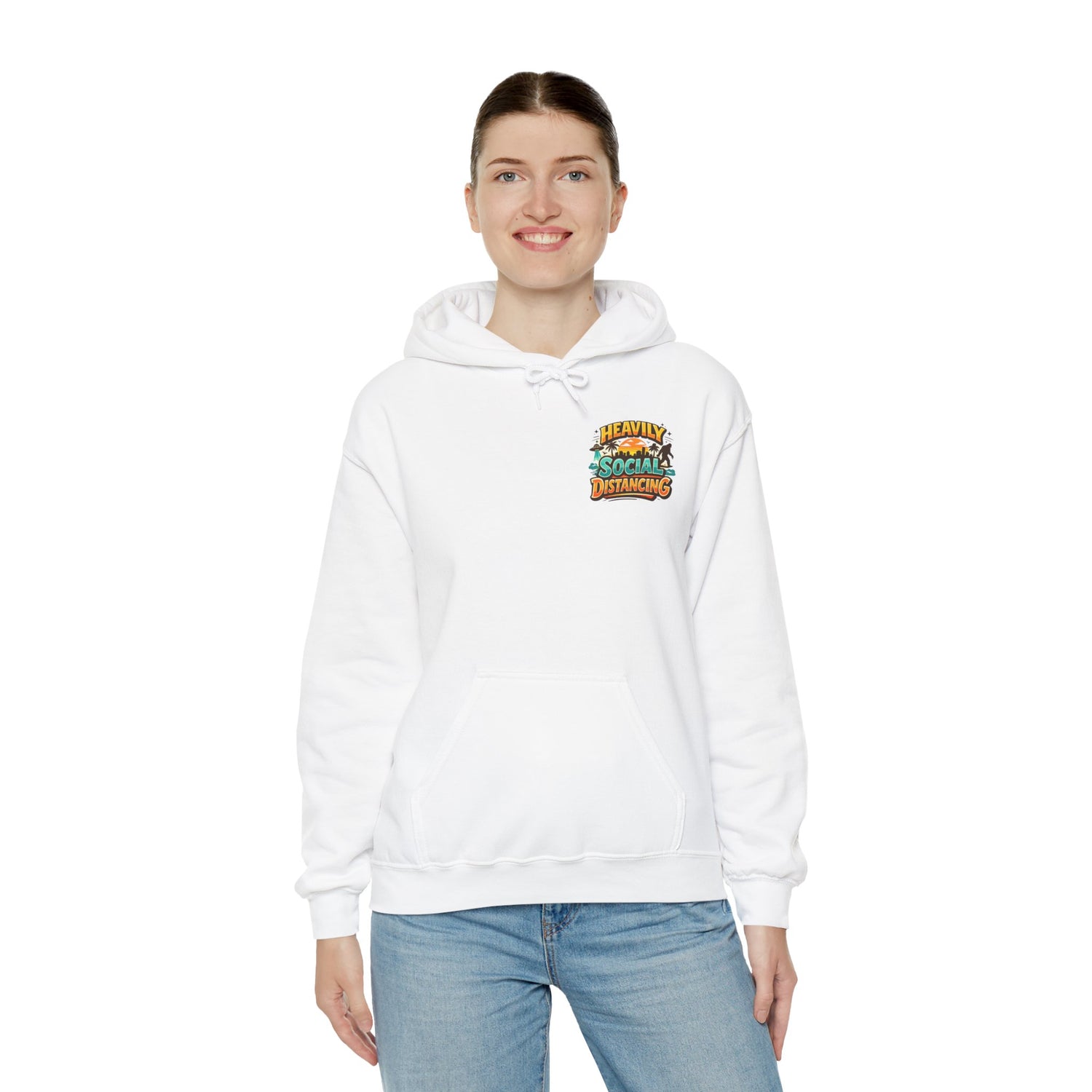 Heavily Socially Distancing Funny Hoodie