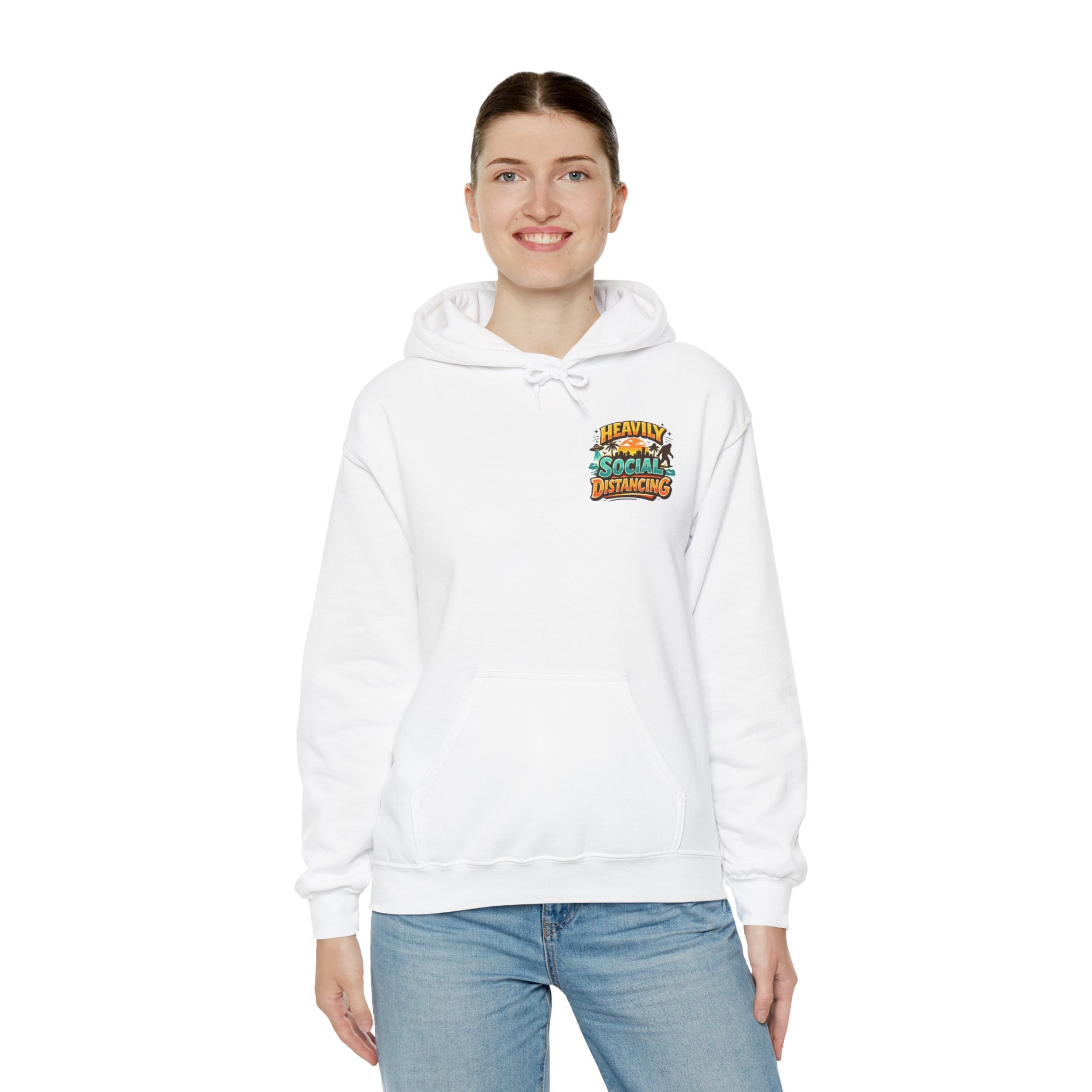 Heavily Socially Distancing Funny Hoodie