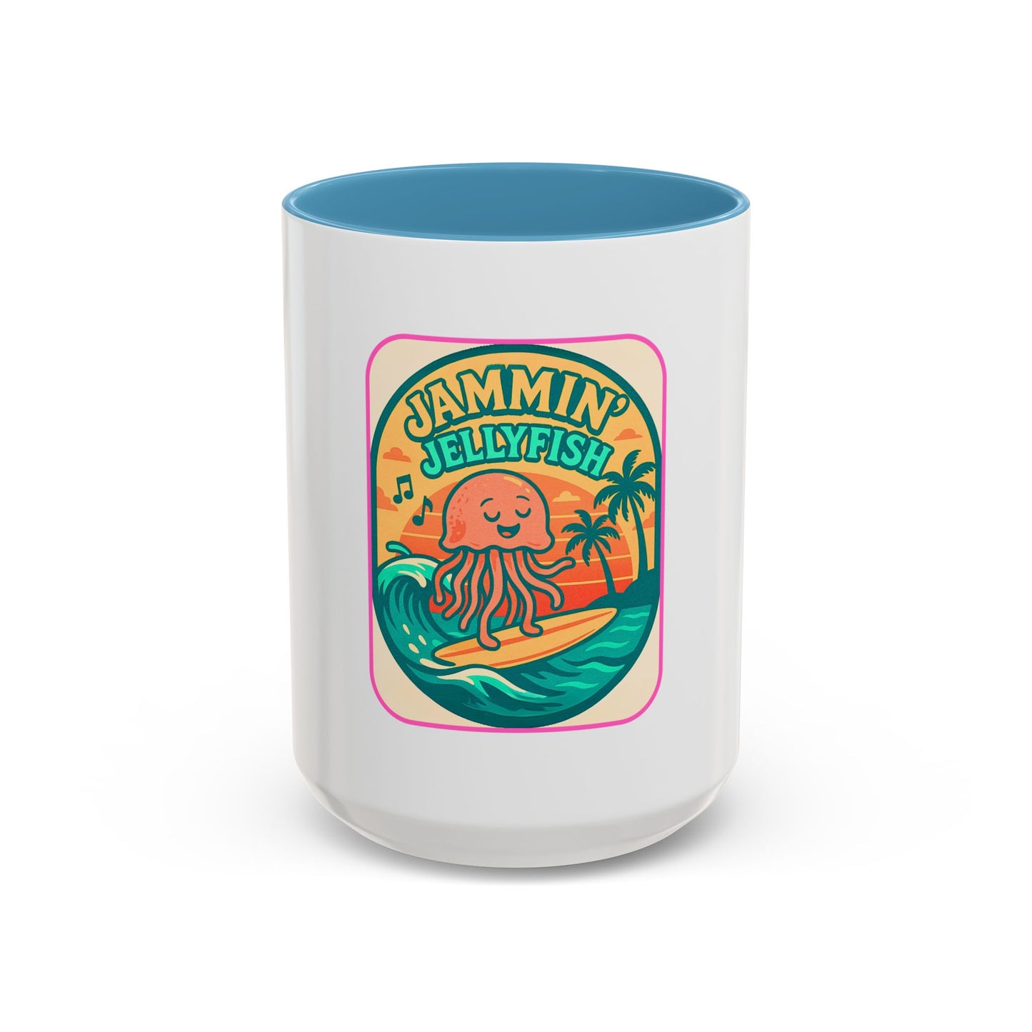 Jammin' Jellyfish Coffee Mug - Fun Surfing Ocean Mug, Tropical Drinkware, Beach Vibes Gift, Casual Teacup, Quirky Kitchen Decor