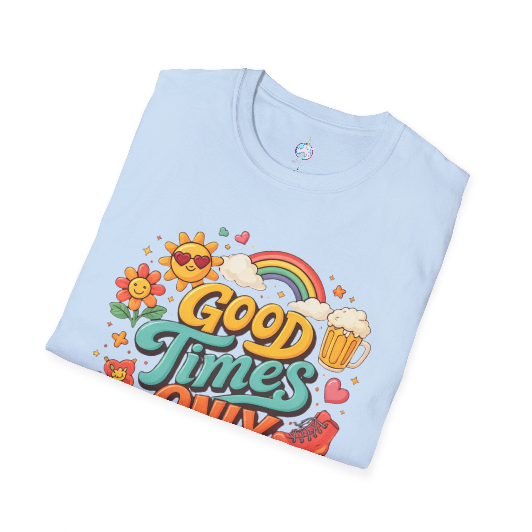 Good Times Only T-Shirt — Retro Roller &amp; Sunshine Graphic Tee