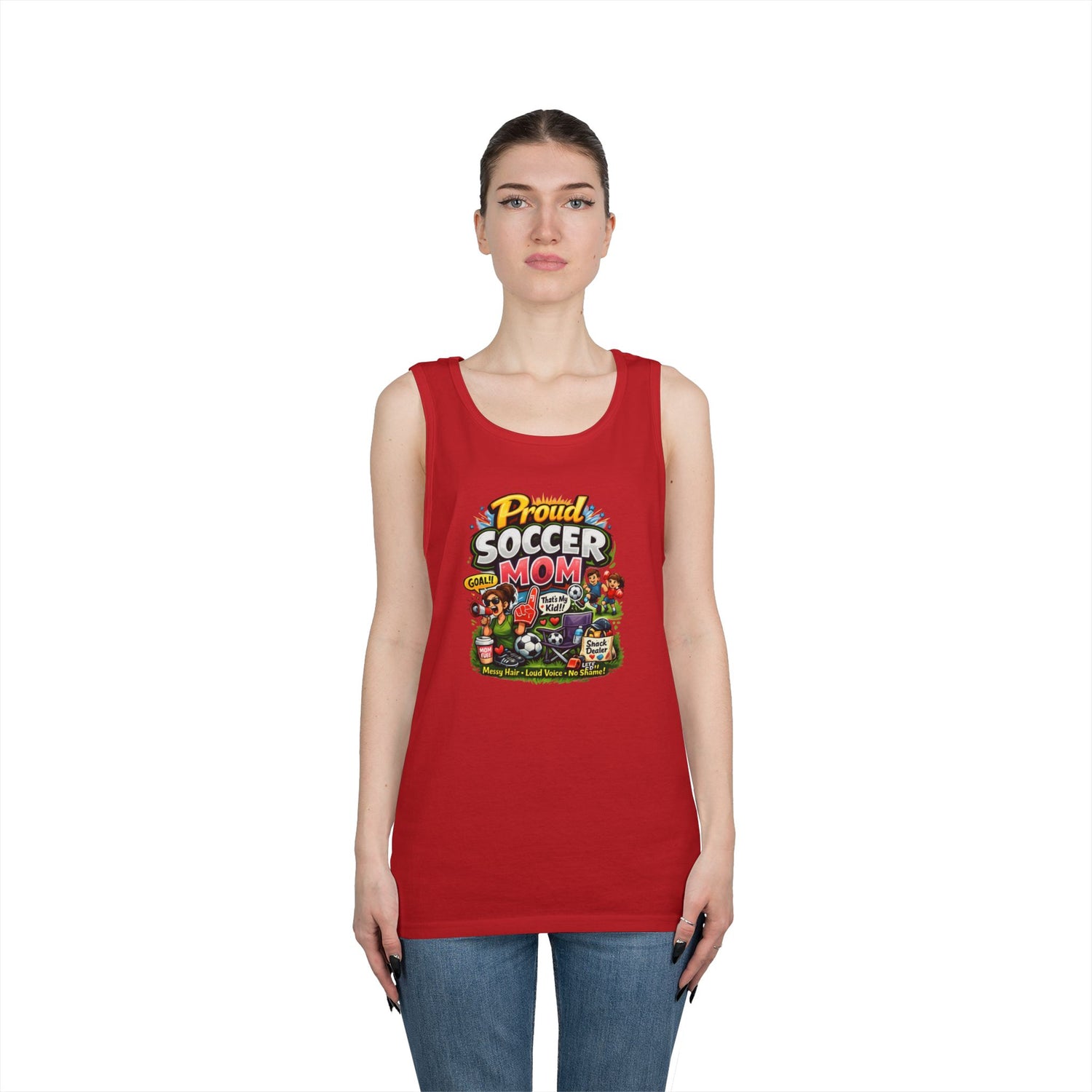 Proud Soccer Mom Dad Funny Tank Top