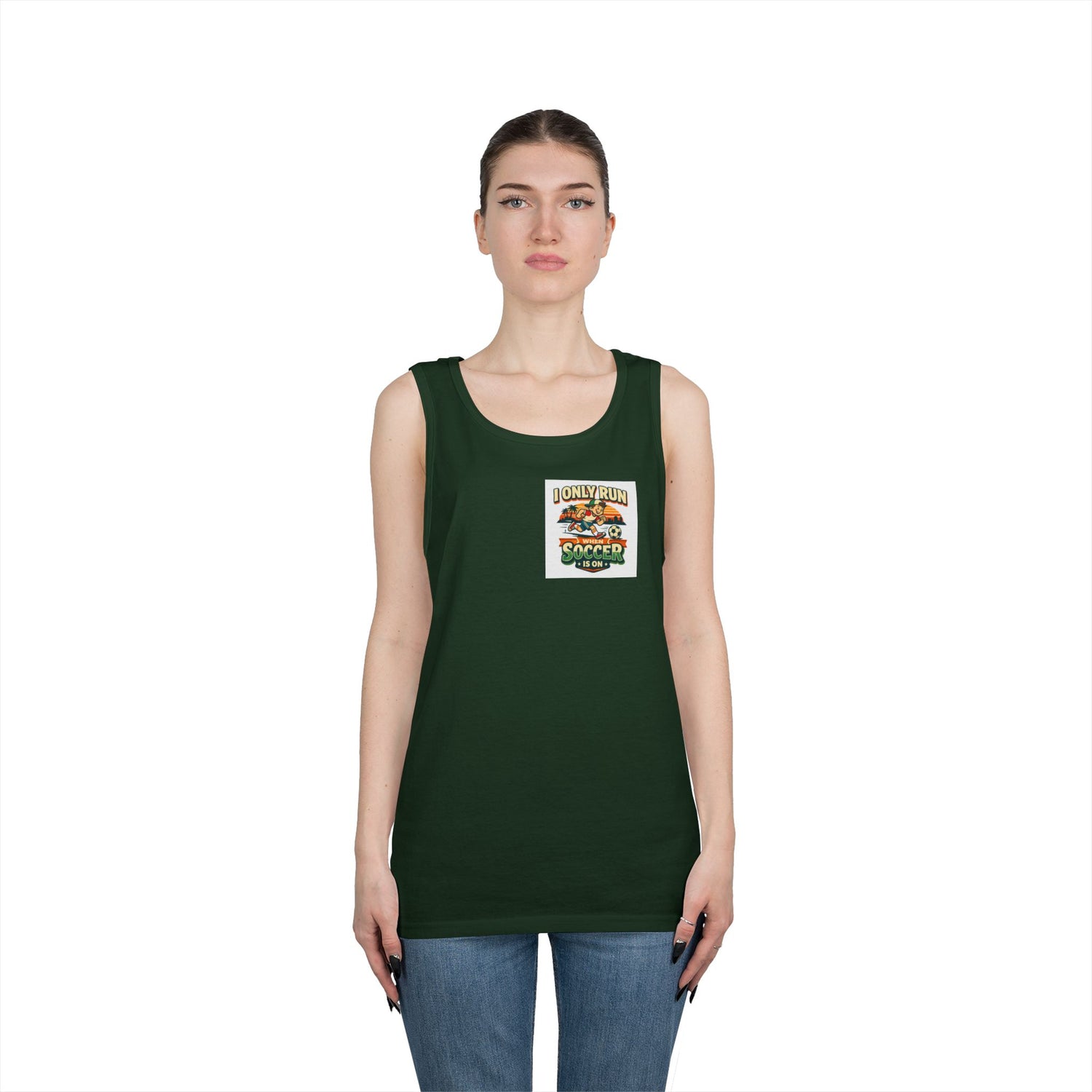 I Only Run When Soccer Is On Funny Tank Top