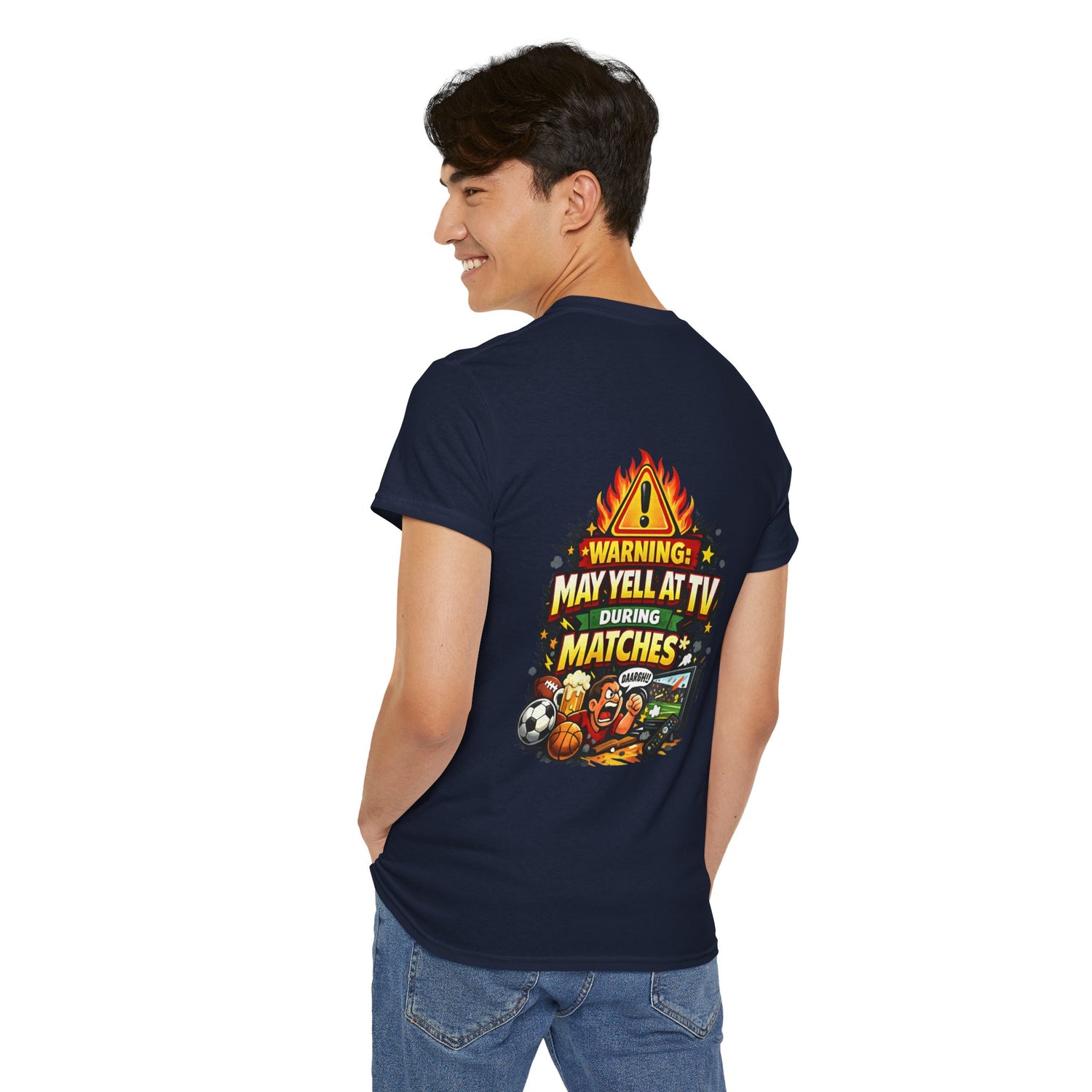 Warning May Yell At TV During Matches Funny T-Shirt