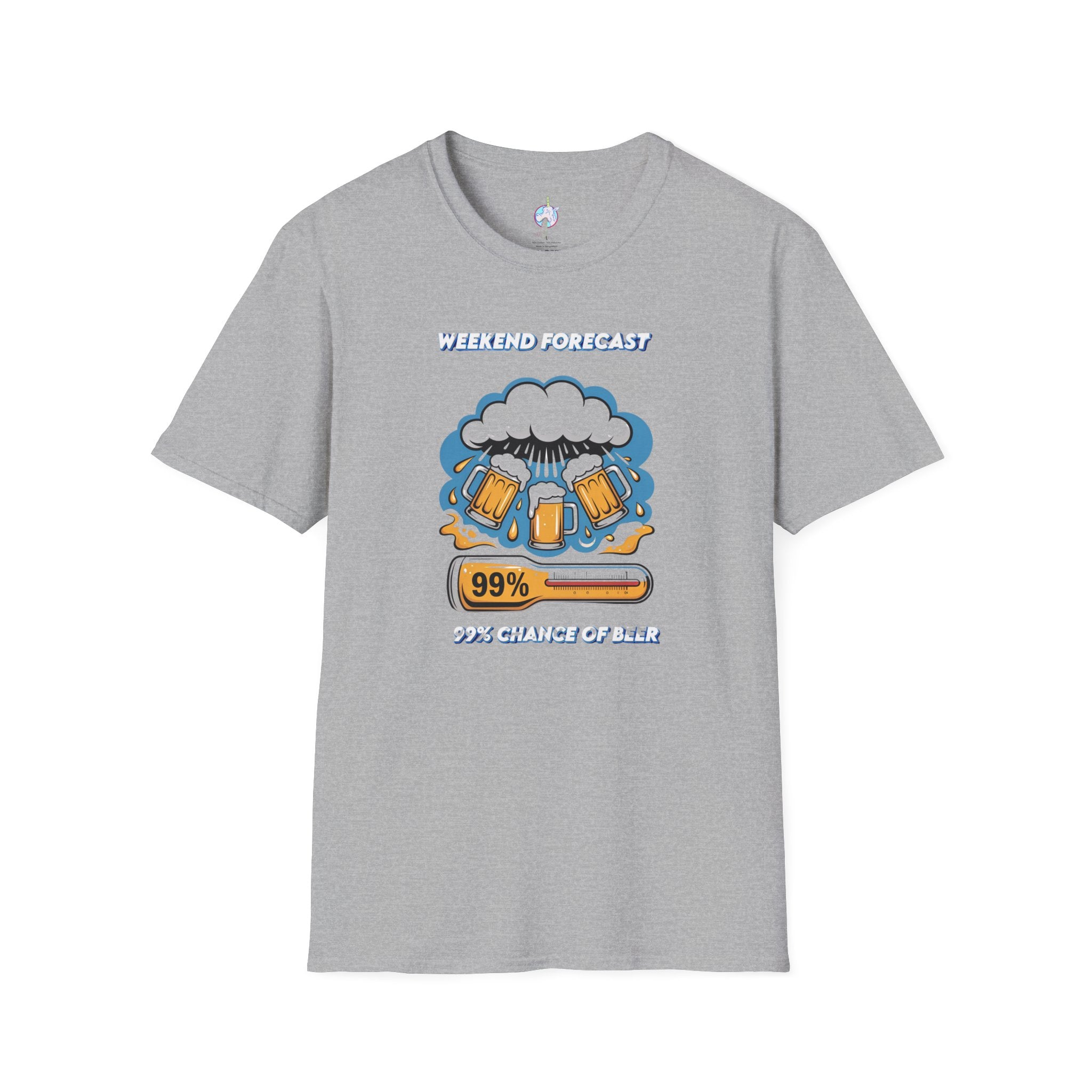 Weekend Forecast Tee — "99% Chance of Beer" Graphic T-Shirt