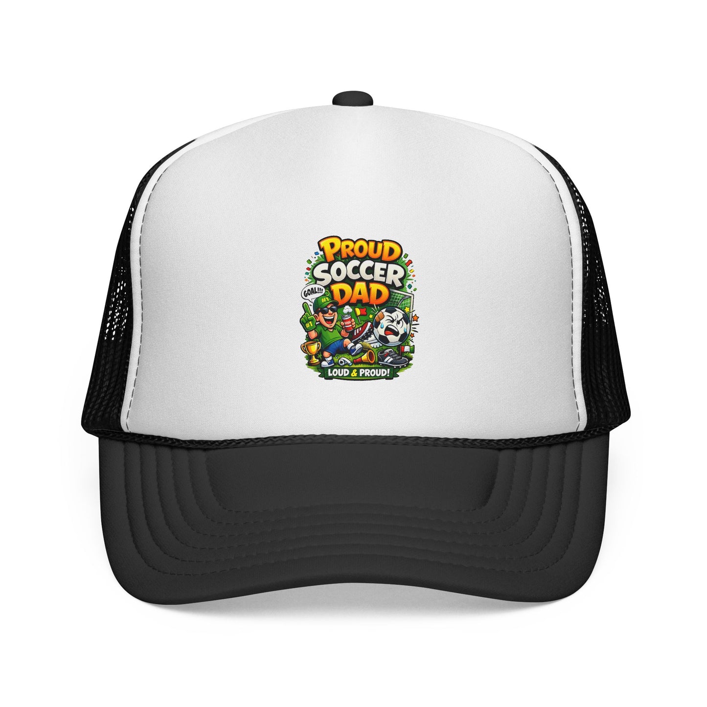 Proud Soccer Dad Trucker Cap — Sporty Mesh Baseball Hat for Game Day