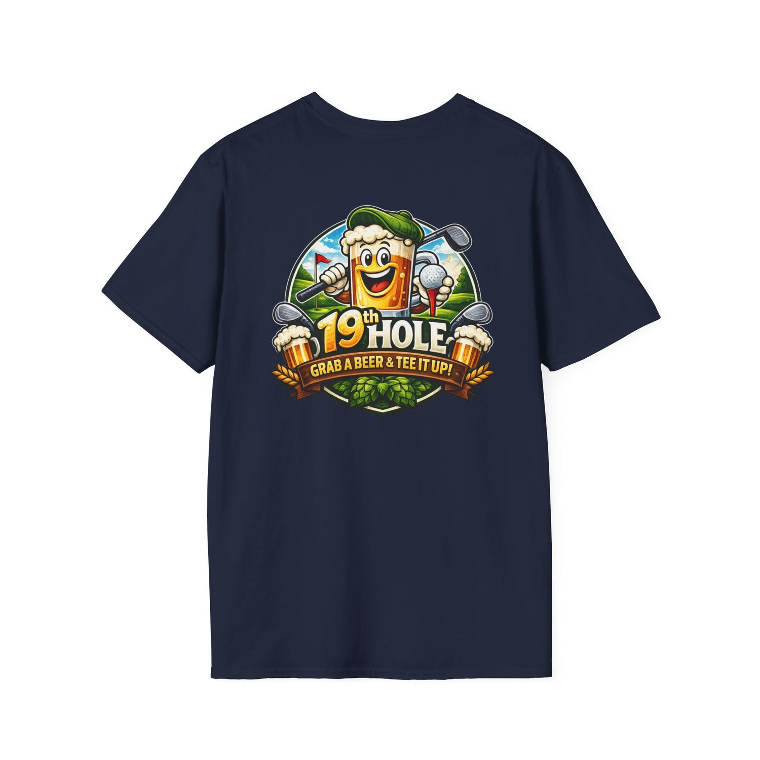 19th Hole Golf T-Shirt — "Grab a Beer &amp; Tee It Up" Vintage Golfing Tee