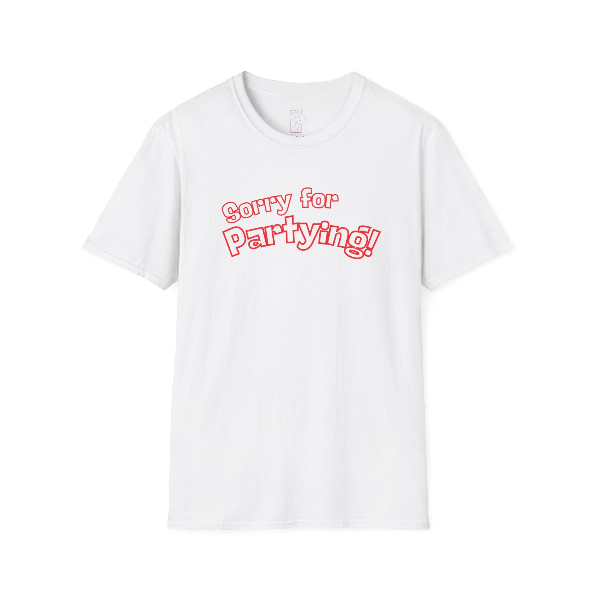 Sorry for Partying! Graphic T-Shirt — Funny Retro Pink Text Tee
