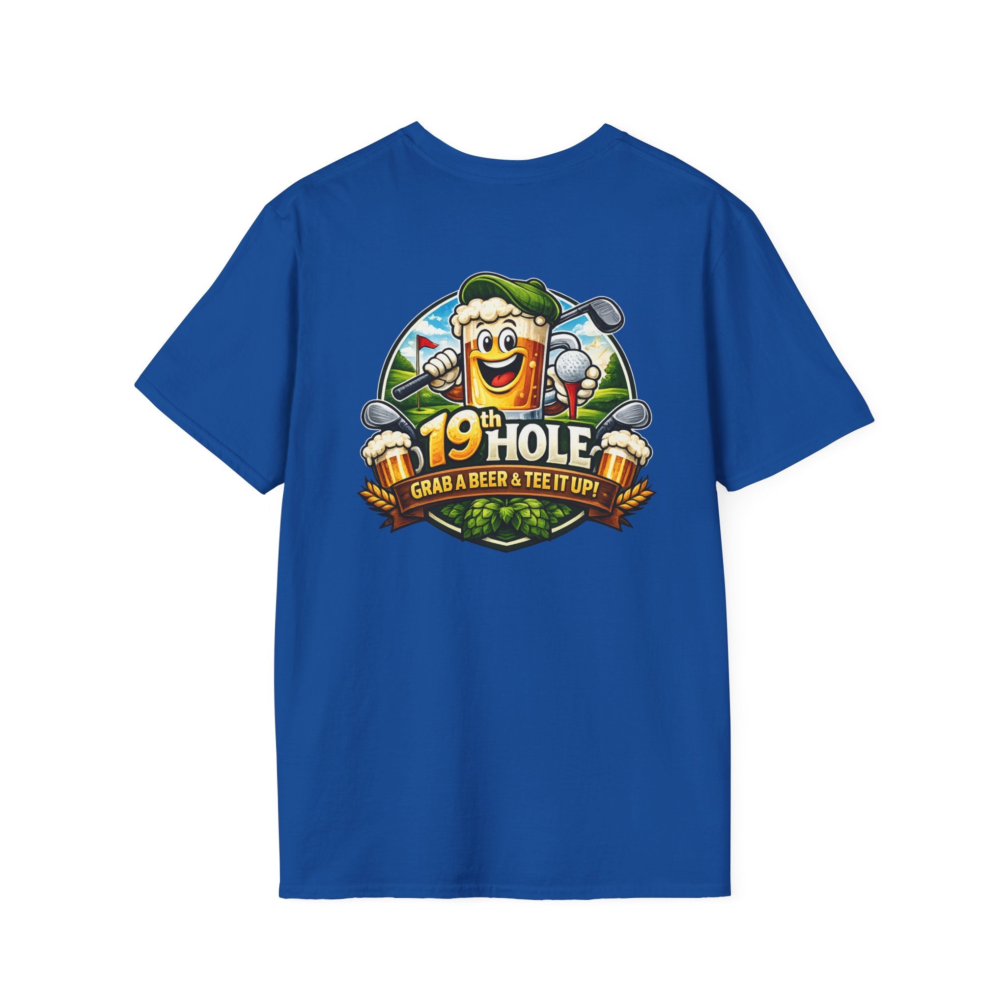19th Hole Golf T-Shirt — "Grab a Beer &amp; Tee It Up" Vintage Golfing Tee