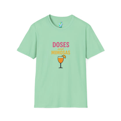 Doses and Mimosas- Party Vibes Unisex T-Shirt