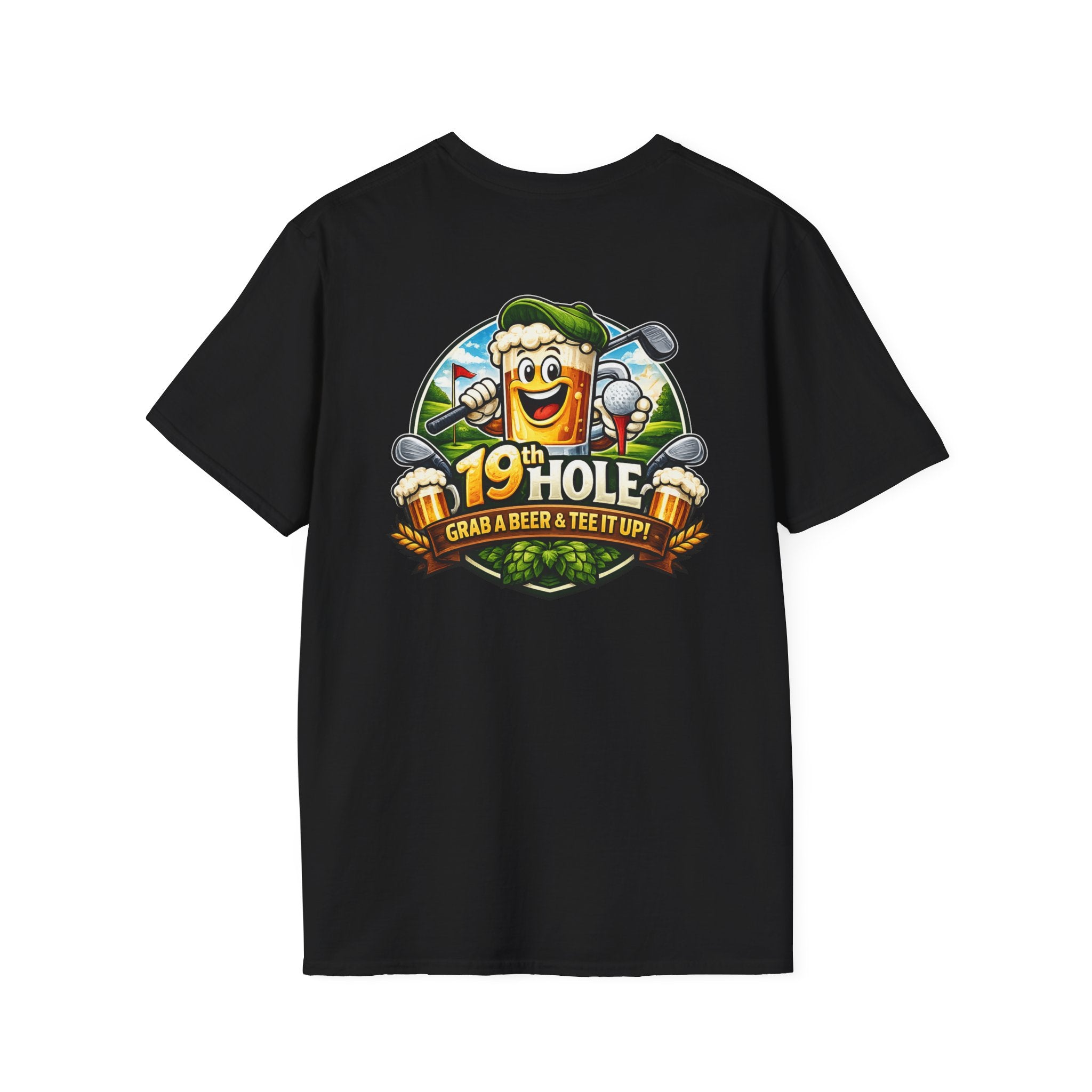 19th Hole Golf T-Shirt — "Grab a Beer &amp; Tee It Up" Vintage Golfing Tee