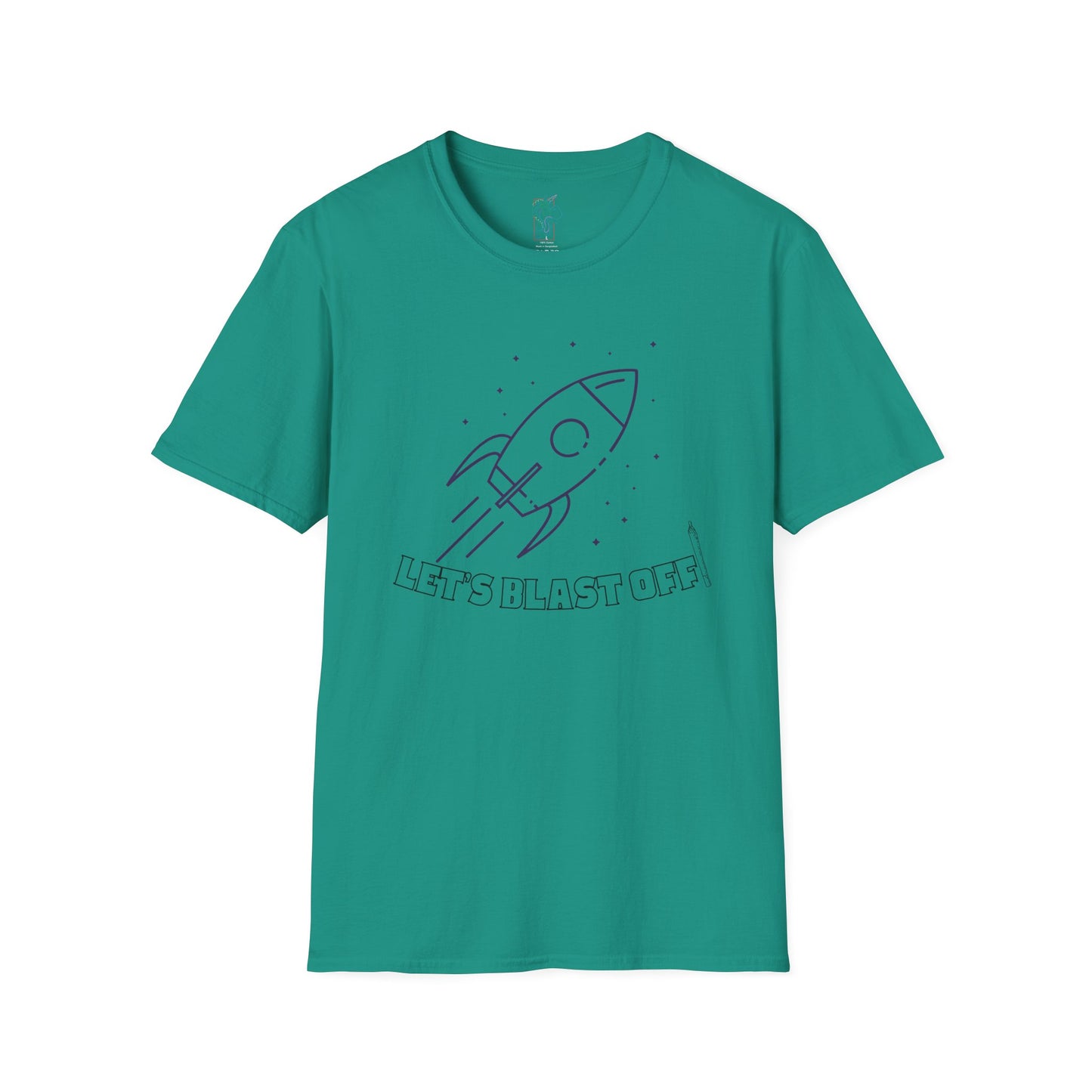 Unisex Softstyle T-Shirt with Rocket Design - Perfect for Space Lovers, Parties, Birthdays, Everyday Wear, or Gifts