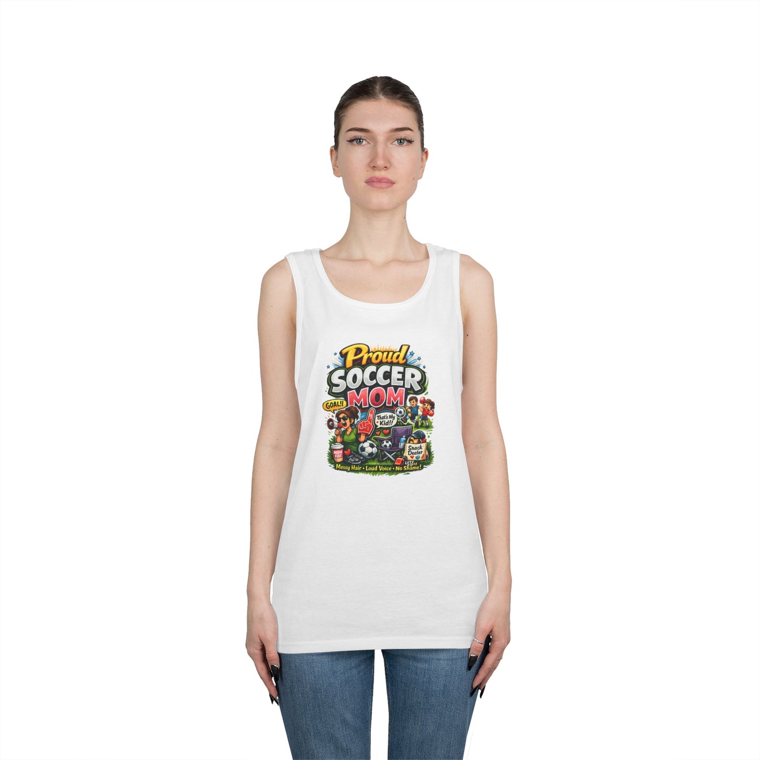 Proud Soccer Mom Dad Funny Tank Top
