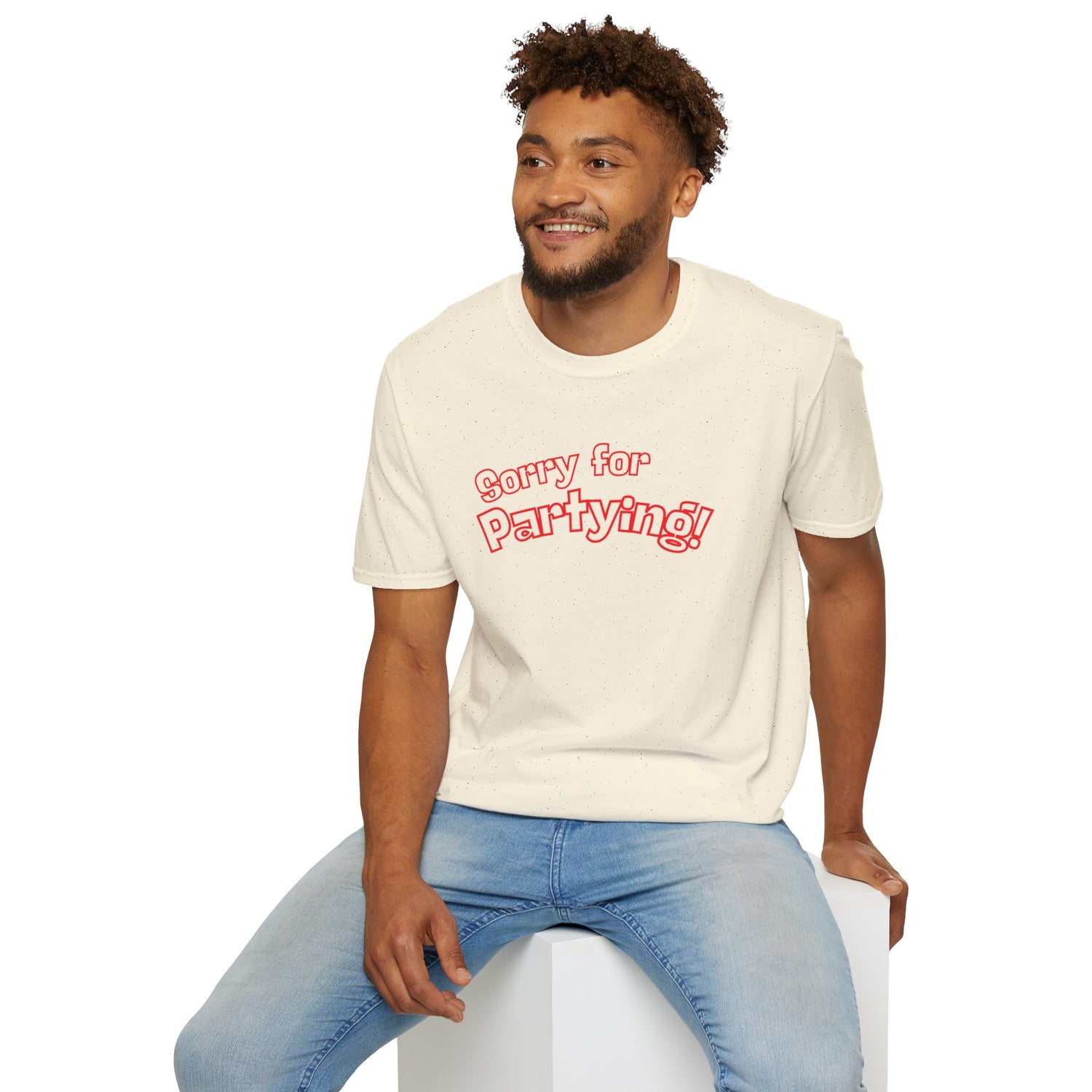 Sorry for Partying! Graphic T-Shirt — Funny Retro Pink Text Tee