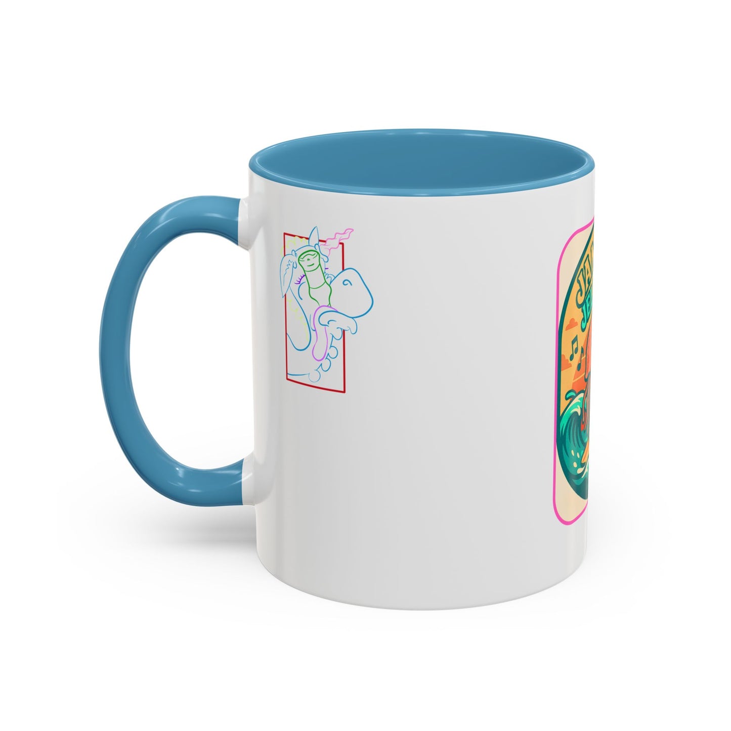 Jammin' Jellyfish Coffee Mug - Fun Surfing Ocean Mug, Tropical Drinkware, Beach Vibes Gift, Casual Teacup, Quirky Kitchen Decor