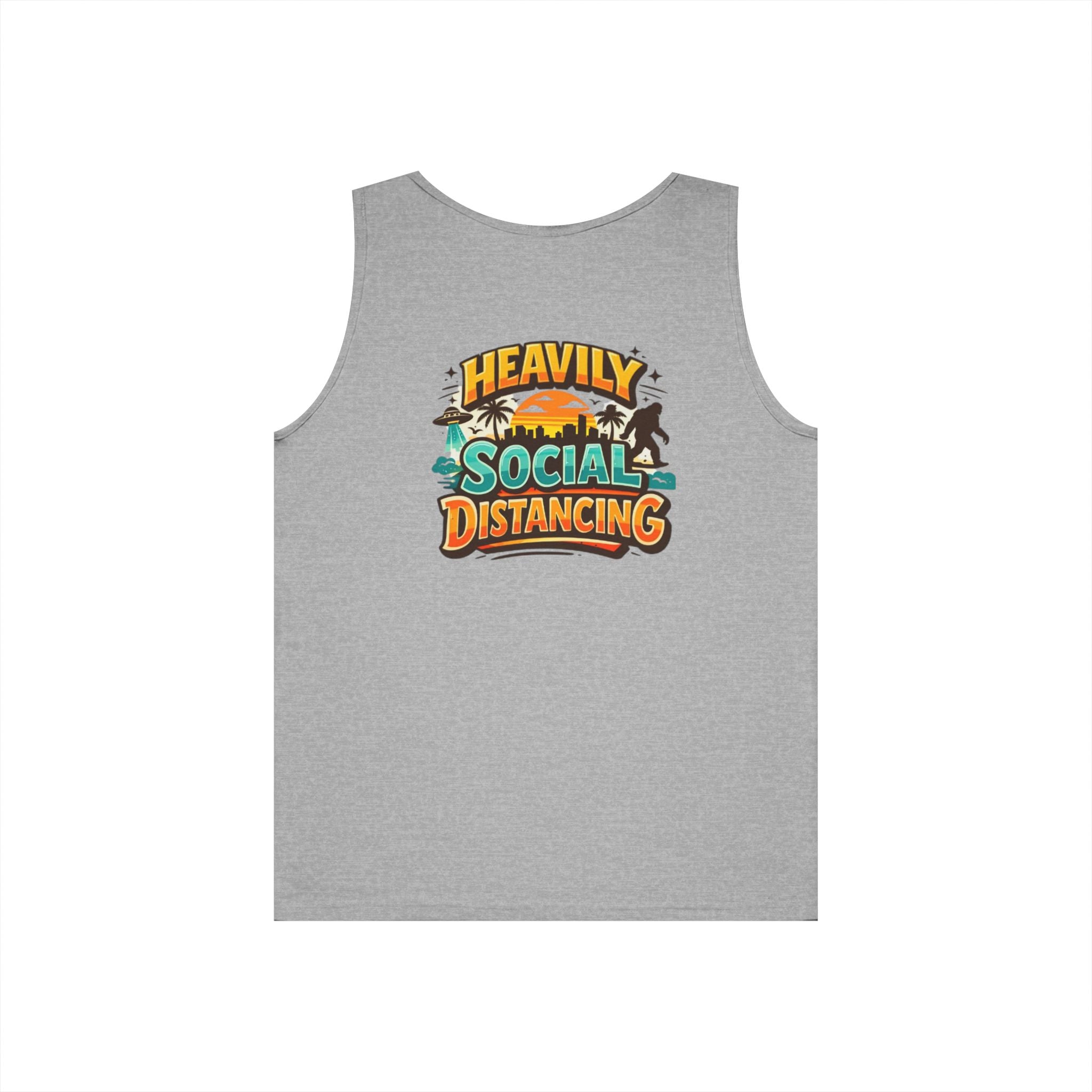 Heavily Socially Distancing Funny Tank Top