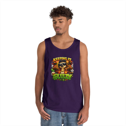 Tank Top — "Keeping It Sleezzy" Tropical Sloth Graphic Tank