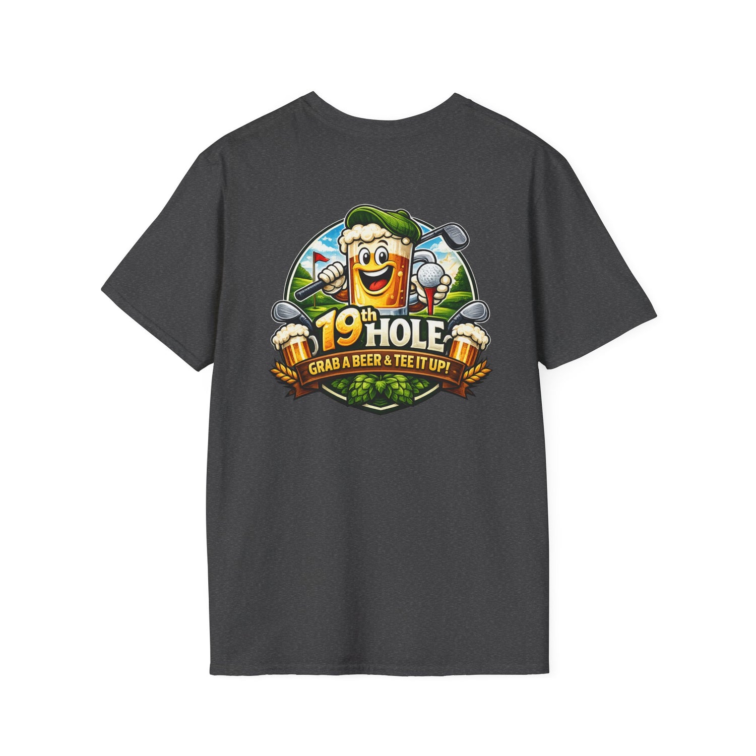 19th Hole Golf T-Shirt — "Grab a Beer &amp; Tee It Up" Vintage Golfing Tee