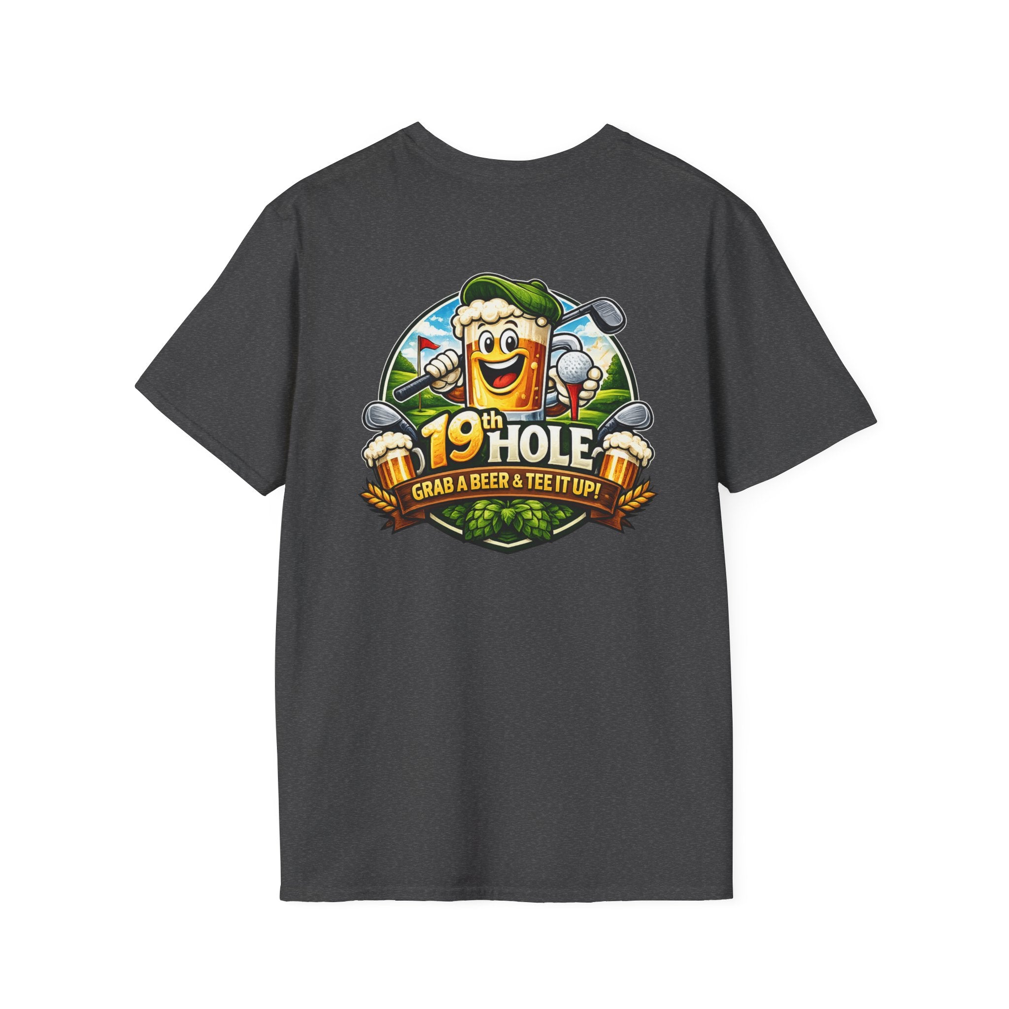 19th Hole Golf T-Shirt — "Grab a Beer &amp; Tee It Up" Vintage Golfing Tee