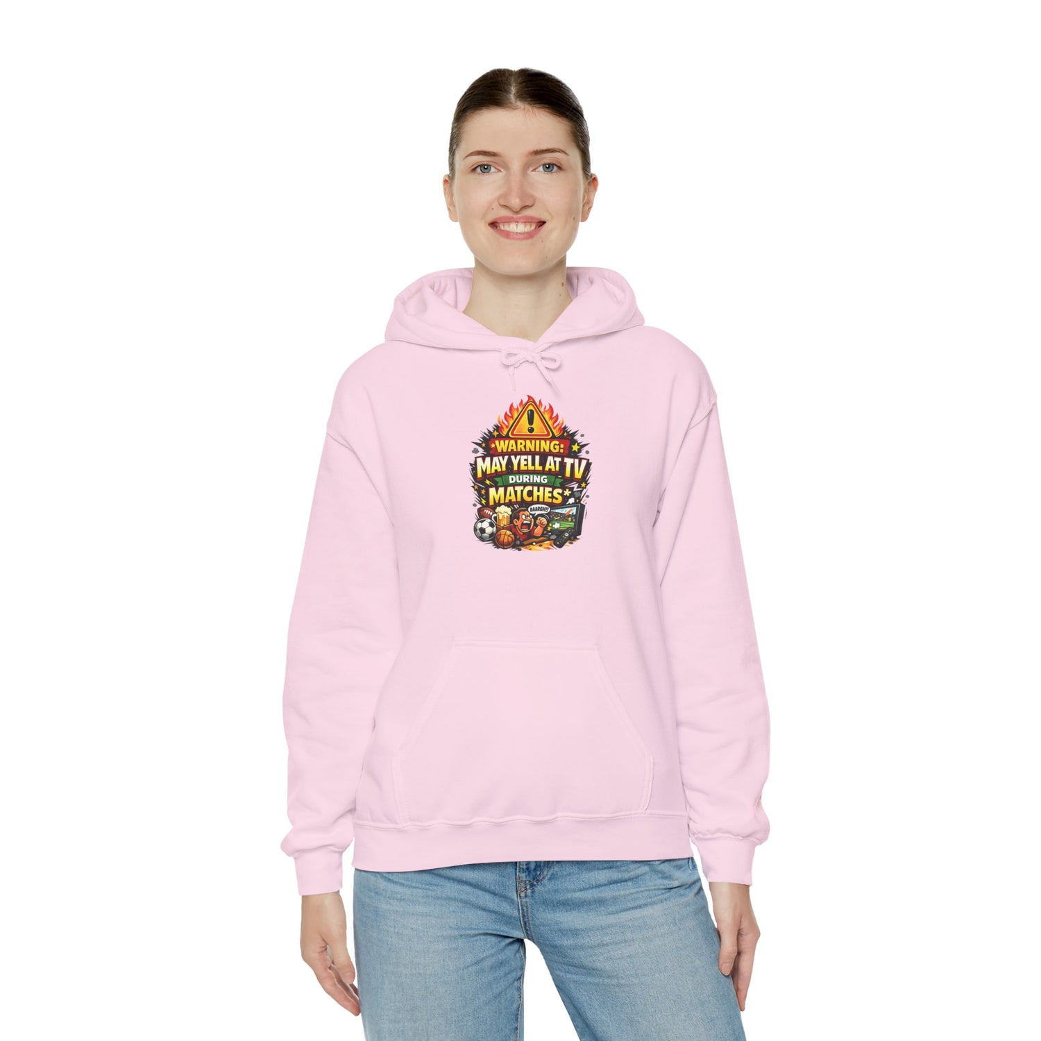 Warning May Yell At TV During Matches Funny Hoodie