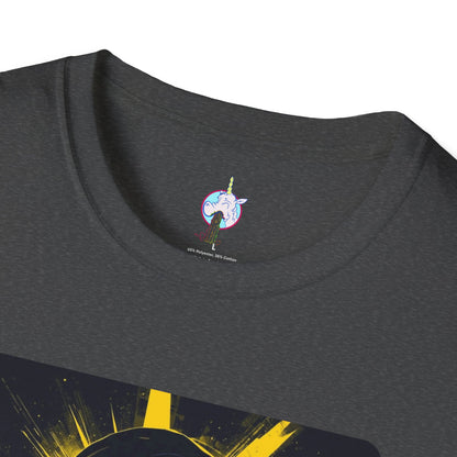 Solar Shades Graphic T-Shirt — Neon Yellow Sun Skull Design