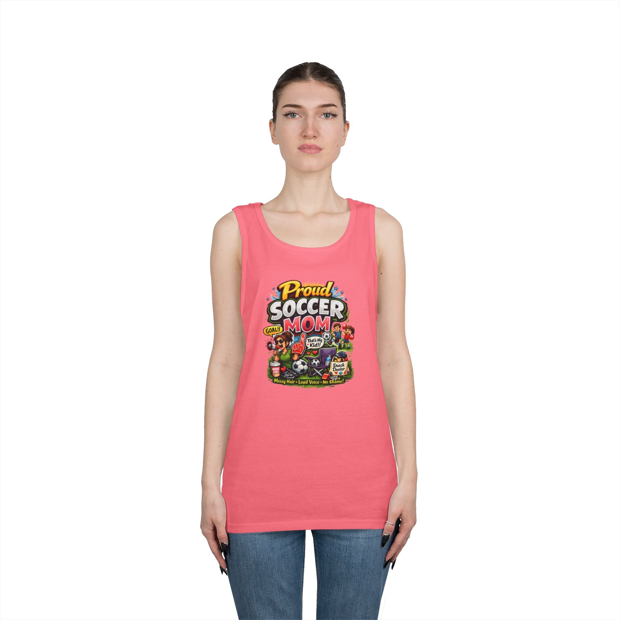 Proud Soccer Mom Dad Funny Tank Top