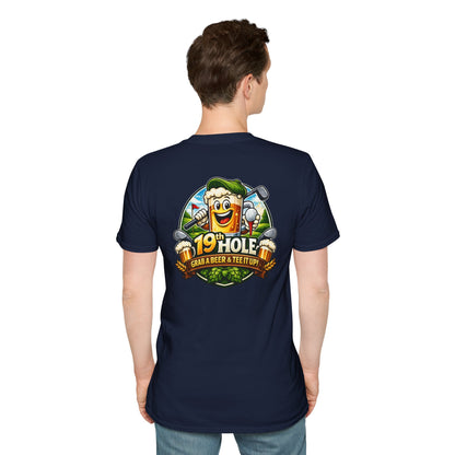 19th Hole Golf T-Shirt — "Grab a Beer &amp; Tee It Up" Vintage Golfing Tee