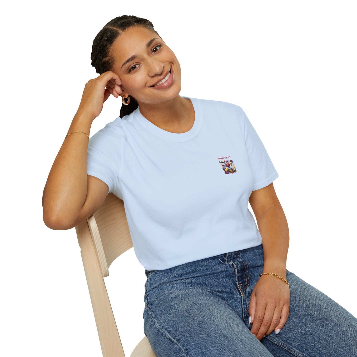 Wine Not? Graphic T-Shirt — Funny Wine Glass &amp; Grapes Tee