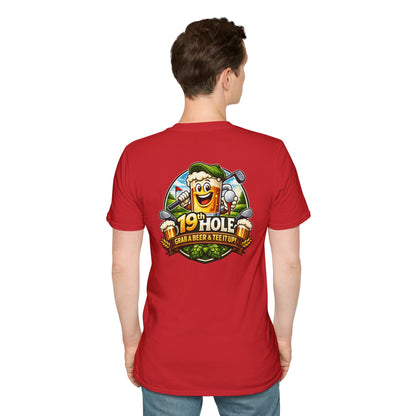 19th Hole Golf T-Shirt — "Grab a Beer &amp; Tee It Up" Vintage Golfing Tee