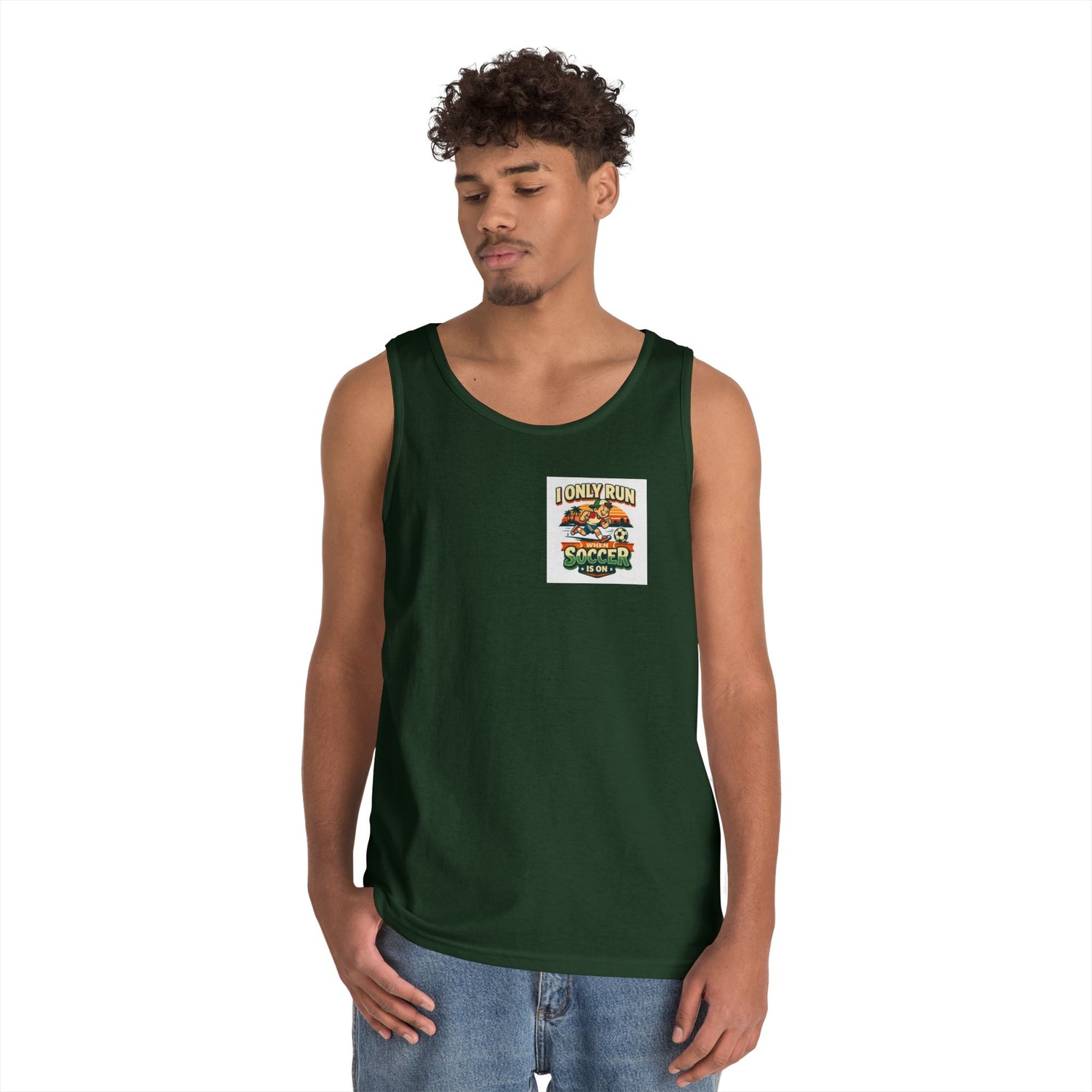 I Only Run When Soccer Is On Funny Tank Top