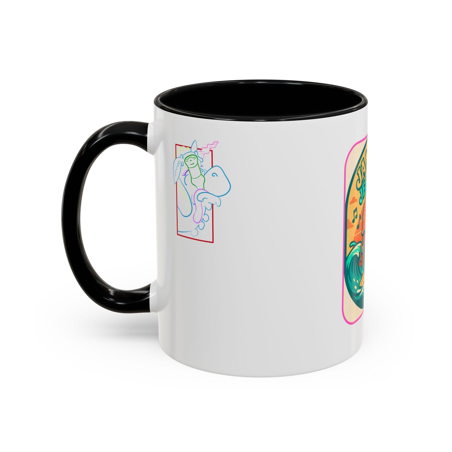 Jammin' Jellyfish Coffee Mug - Fun Surfing Ocean Mug, Tropical Drinkware, Beach Vibes Gift, Casual Teacup, Quirky Kitchen Decor