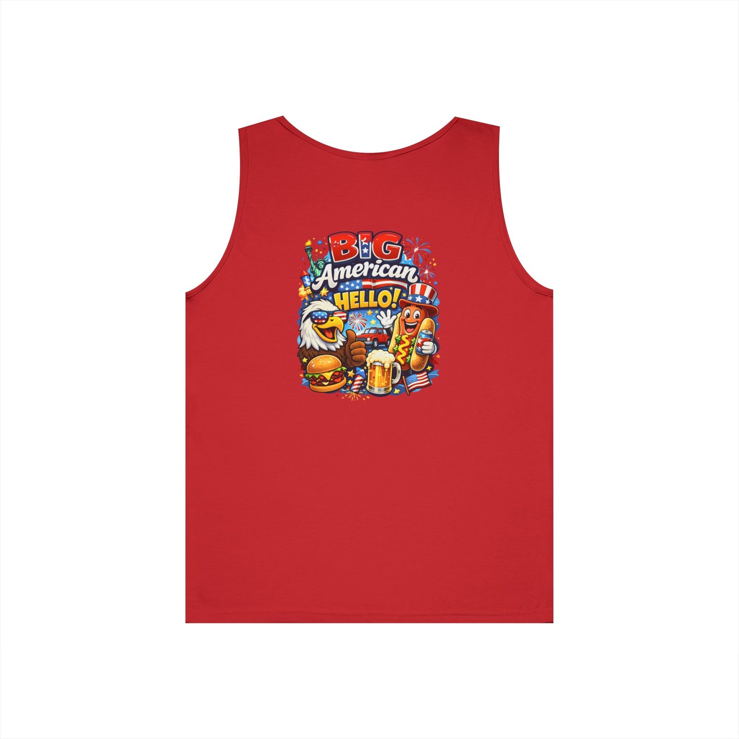 Big American Hello Funny Tank Top Patriotic