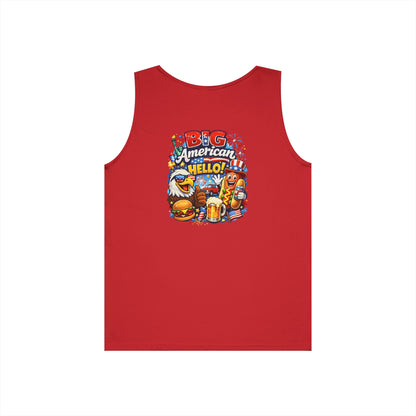 Big American Hello Funny Tank Top Patriotic