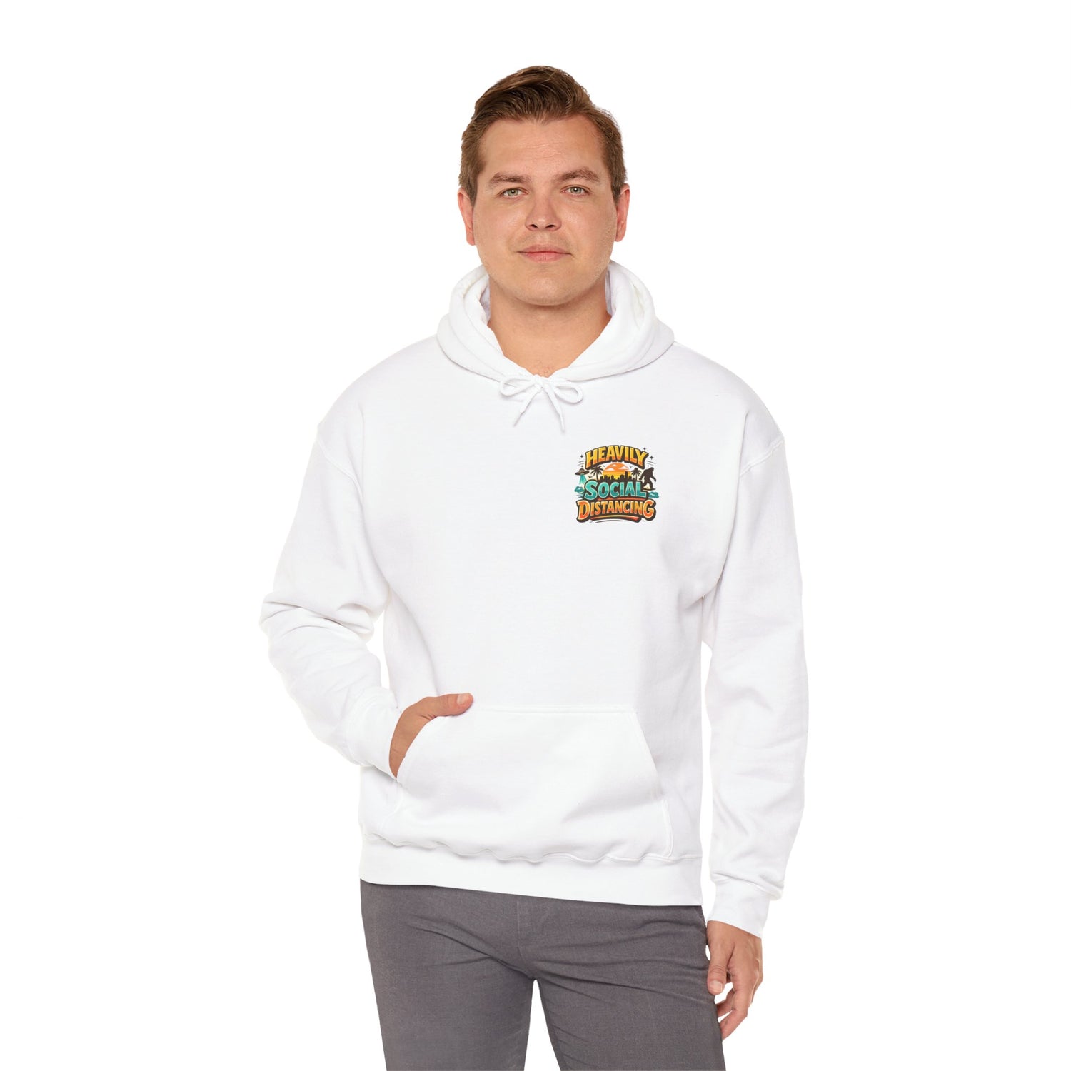 Heavily Socially Distancing Funny Hoodie