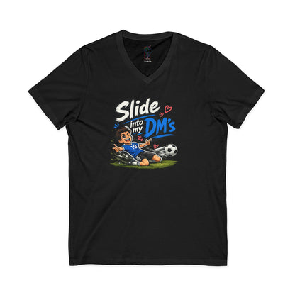 Slide Into My DMs Soccer V-Neck Tee